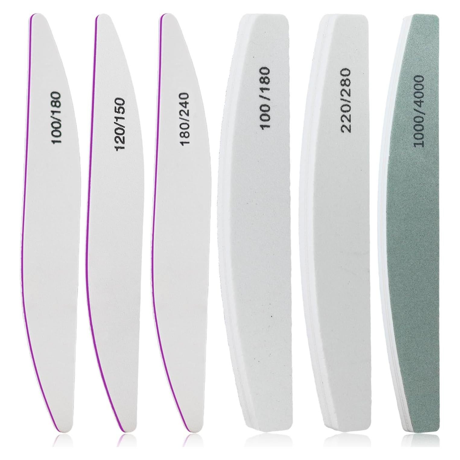 Juego de 6 Limas y Pulidores de Uñas ESUOHYM - Granos 100 a 4000