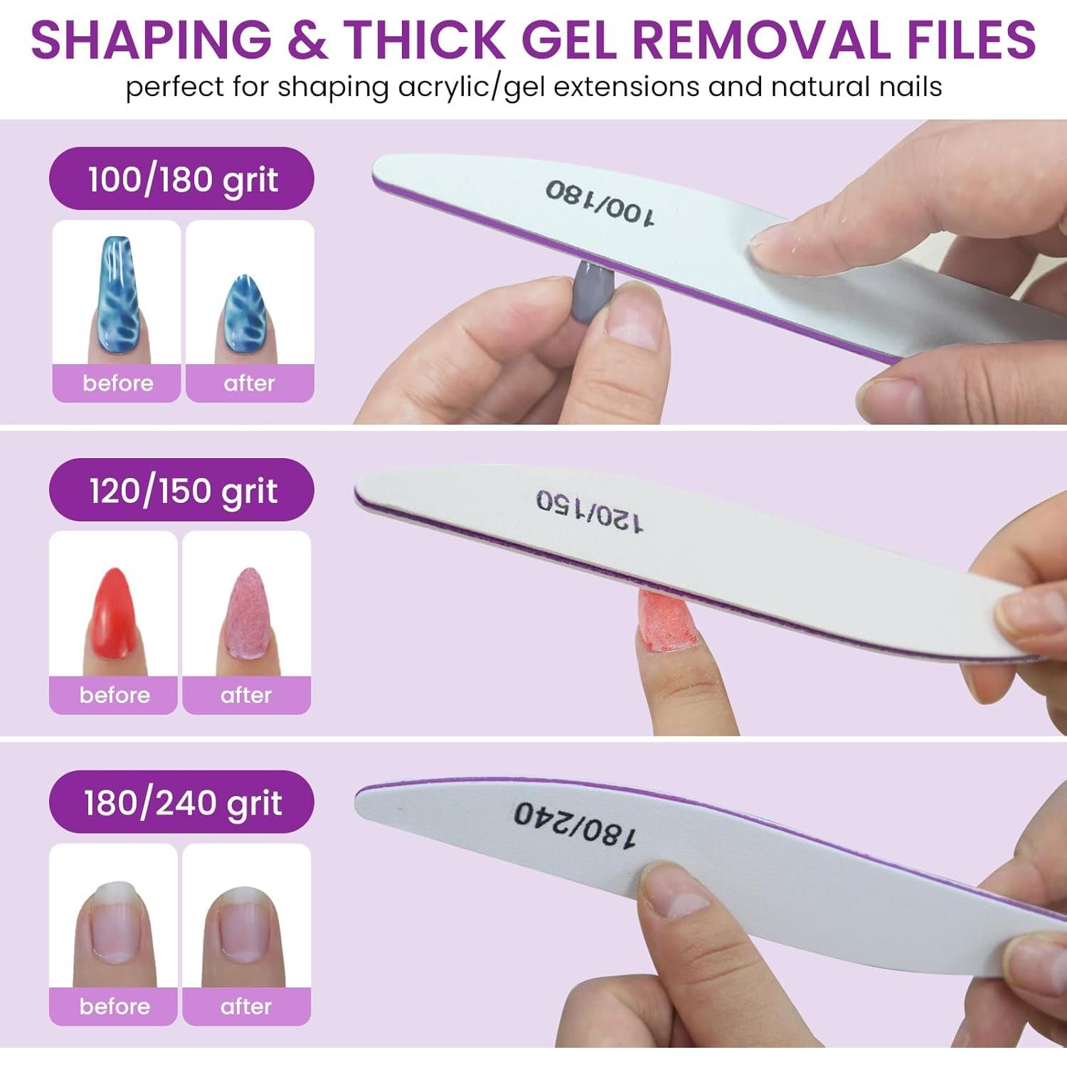 Juego de 6 Limas y Pulidores de Uñas ESUOHYM - Granos 100 a 4000