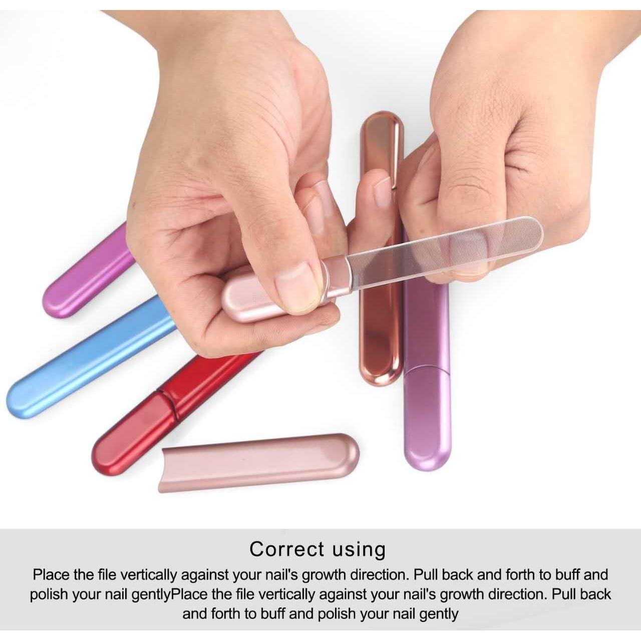 Lima de Uñas de Vidrio Midenso Albaricoque 14 cm con Estuche