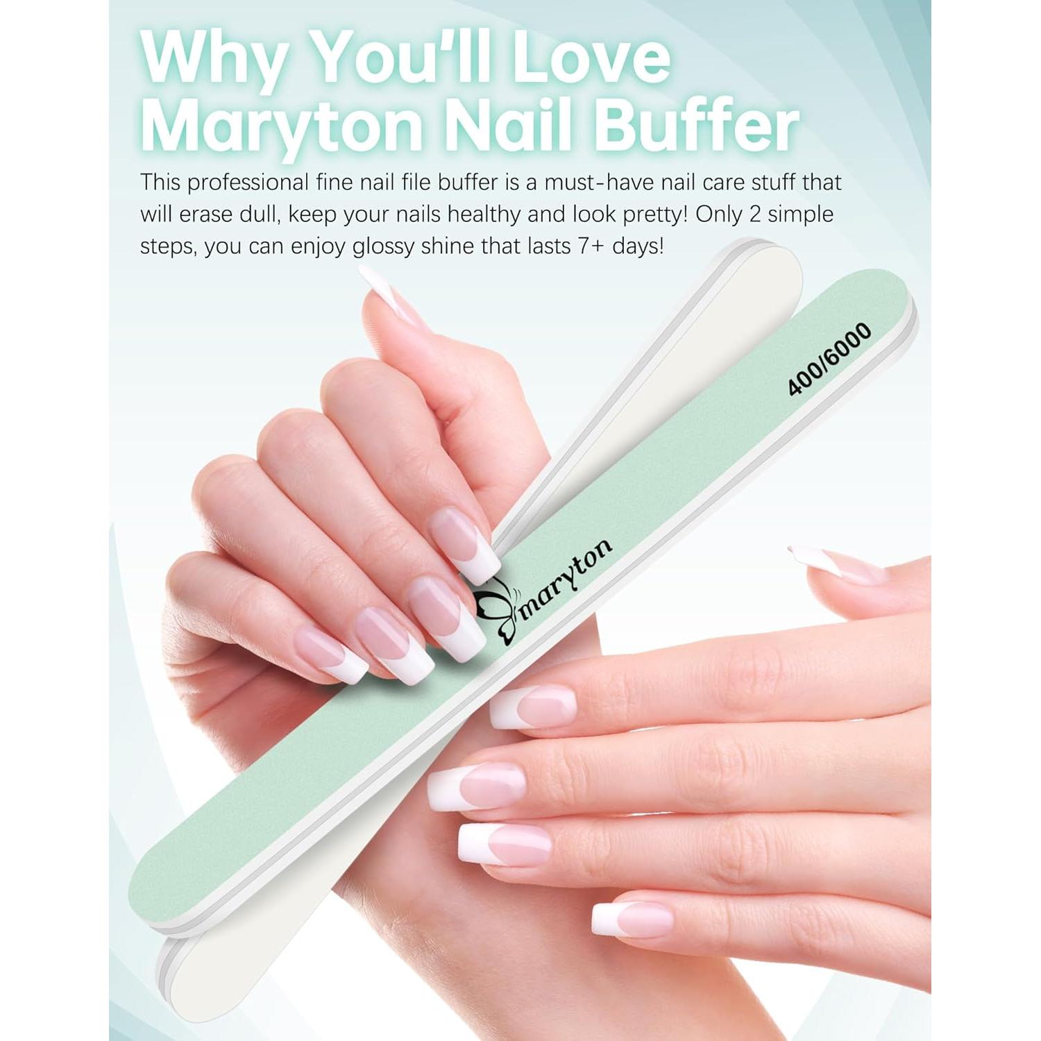 Kit de Pulido de Uñas Maryton - 10 Piezas para Brillo Natural