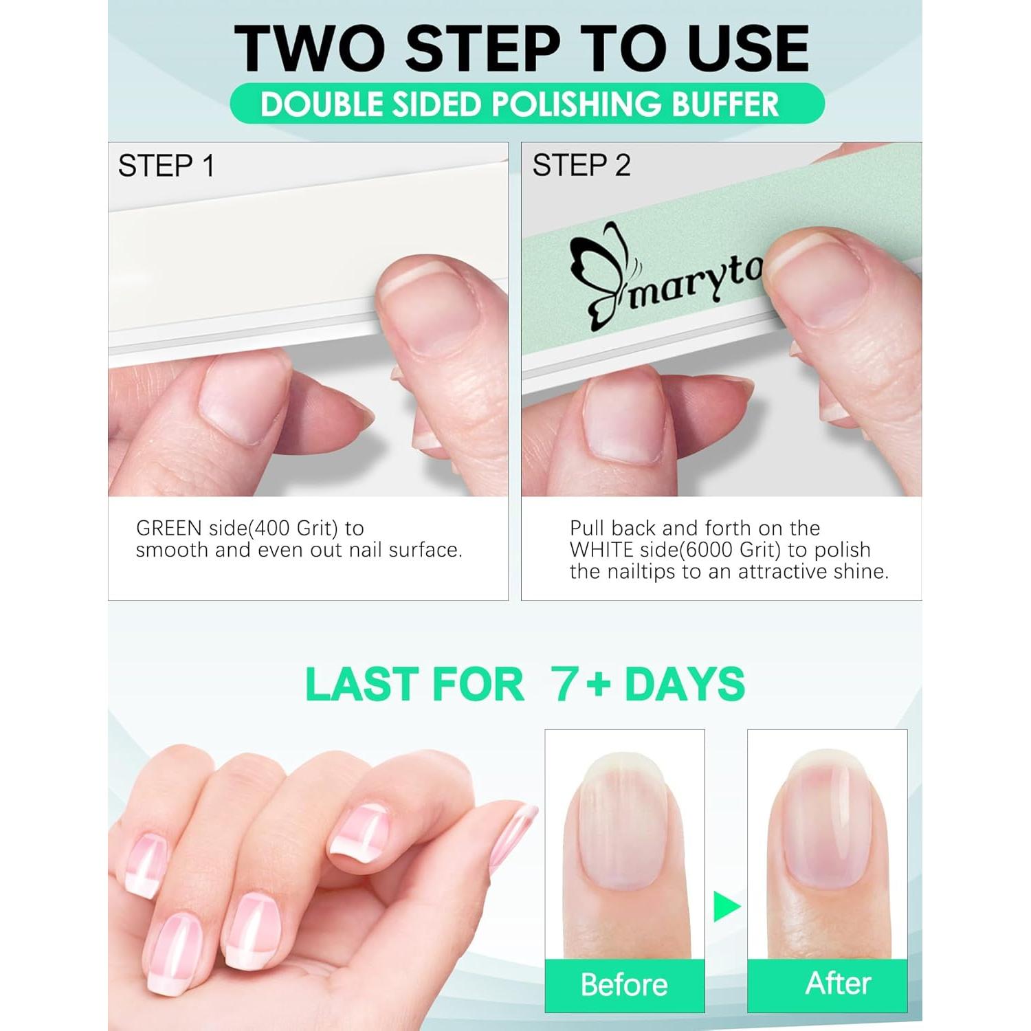 Kit de Pulido de Uñas Maryton - 10 Piezas para Brillo Natural