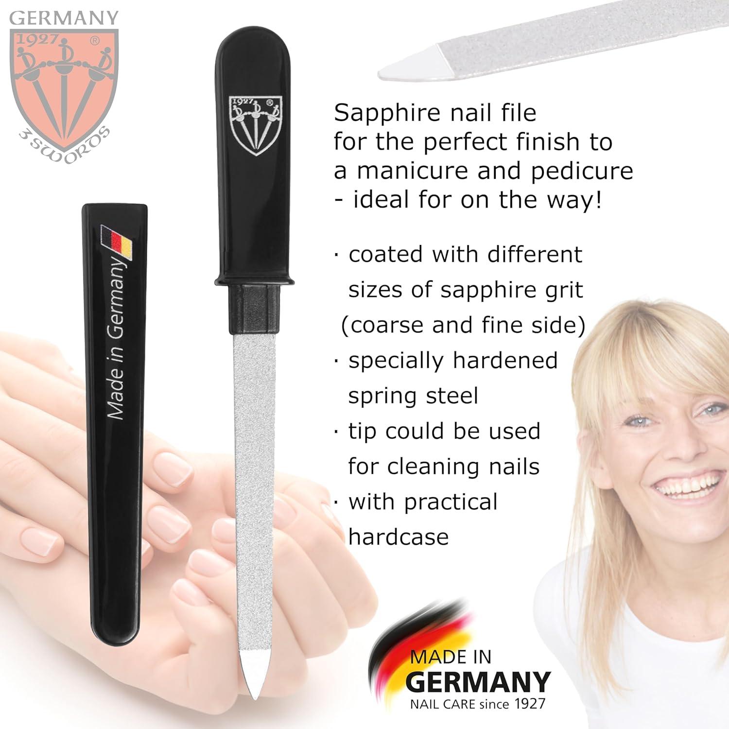 Lima de Uñas de Zafiro 3 Swords Alemania Doble Cara 10.9 cm