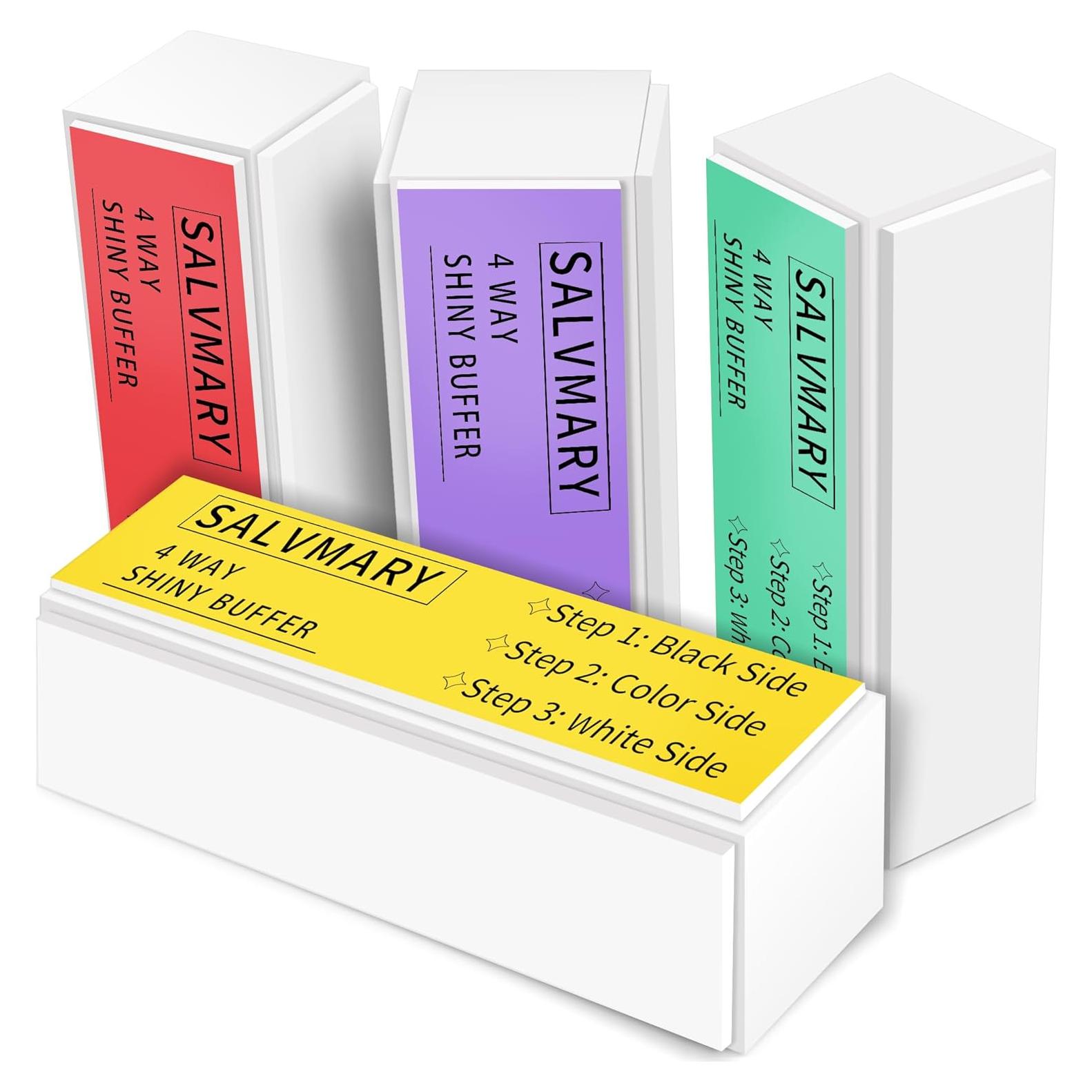 Kit de Bloques Pulidores de Uñas SALVMARY - 4 Piezas Todo en Uno