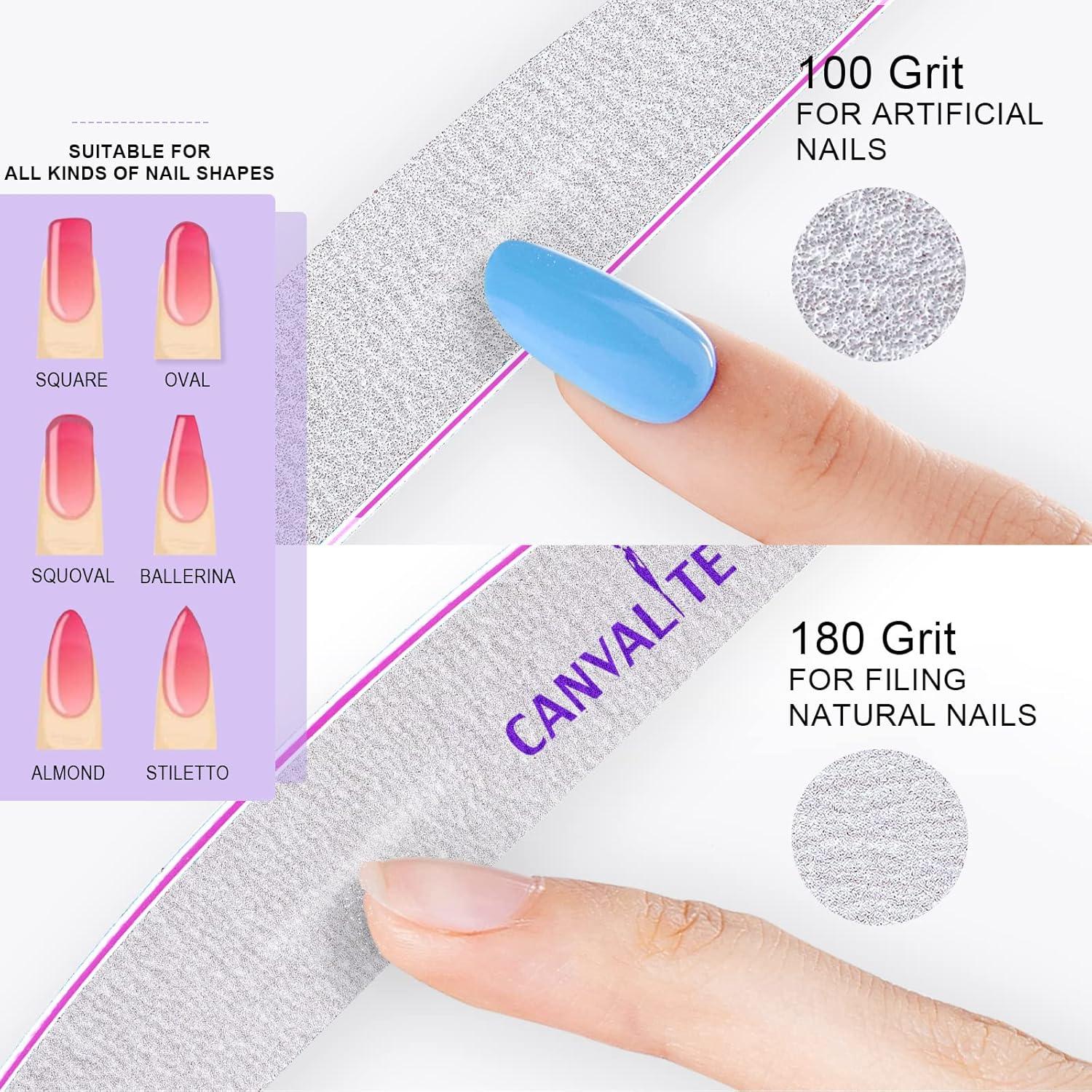 Limas de Uñas Profesionales Canvalite 10 PCS Doble Cara 100/180