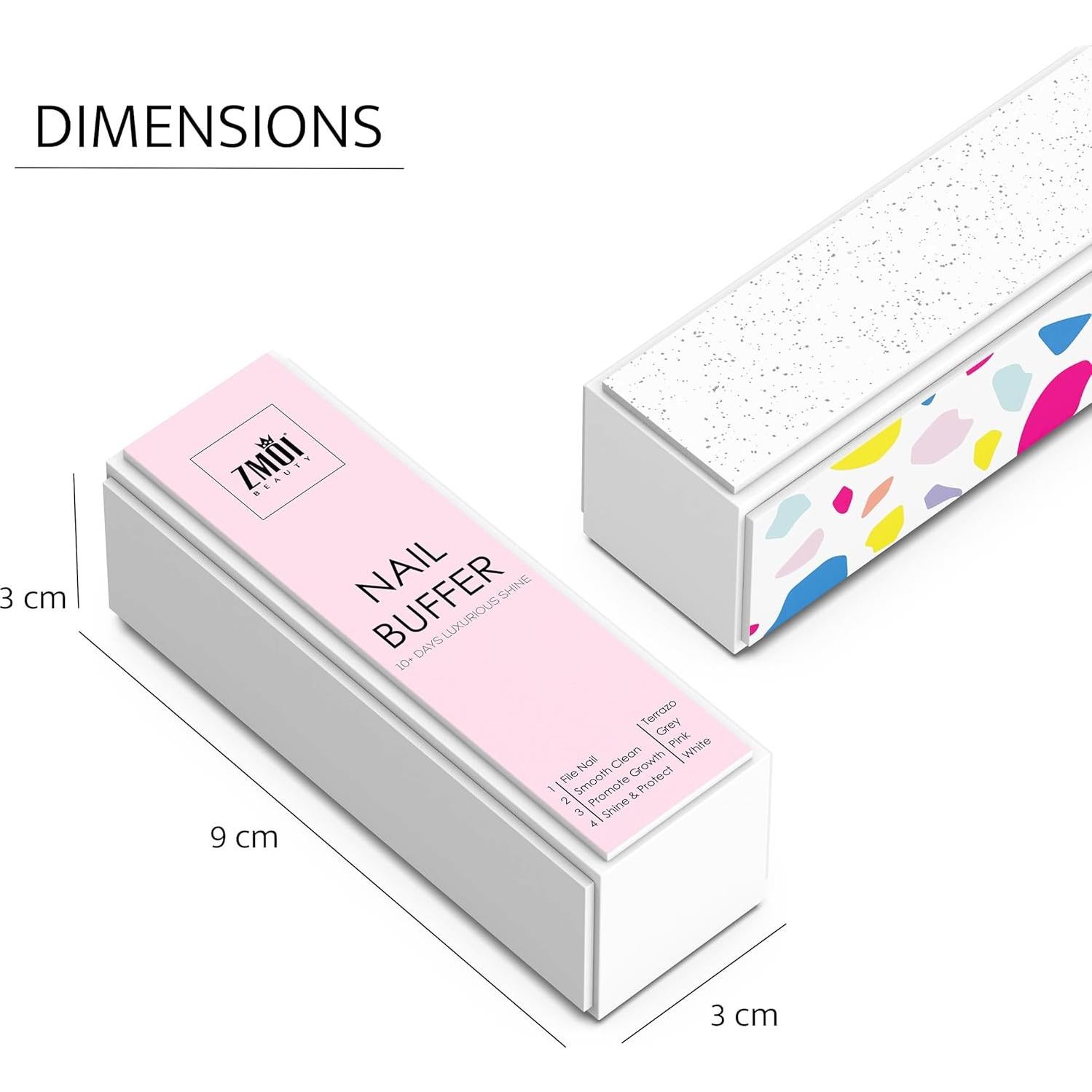Bloque de Pulido de Uñas ZMOI - Paquete de 2 - 4 Vías Rosa