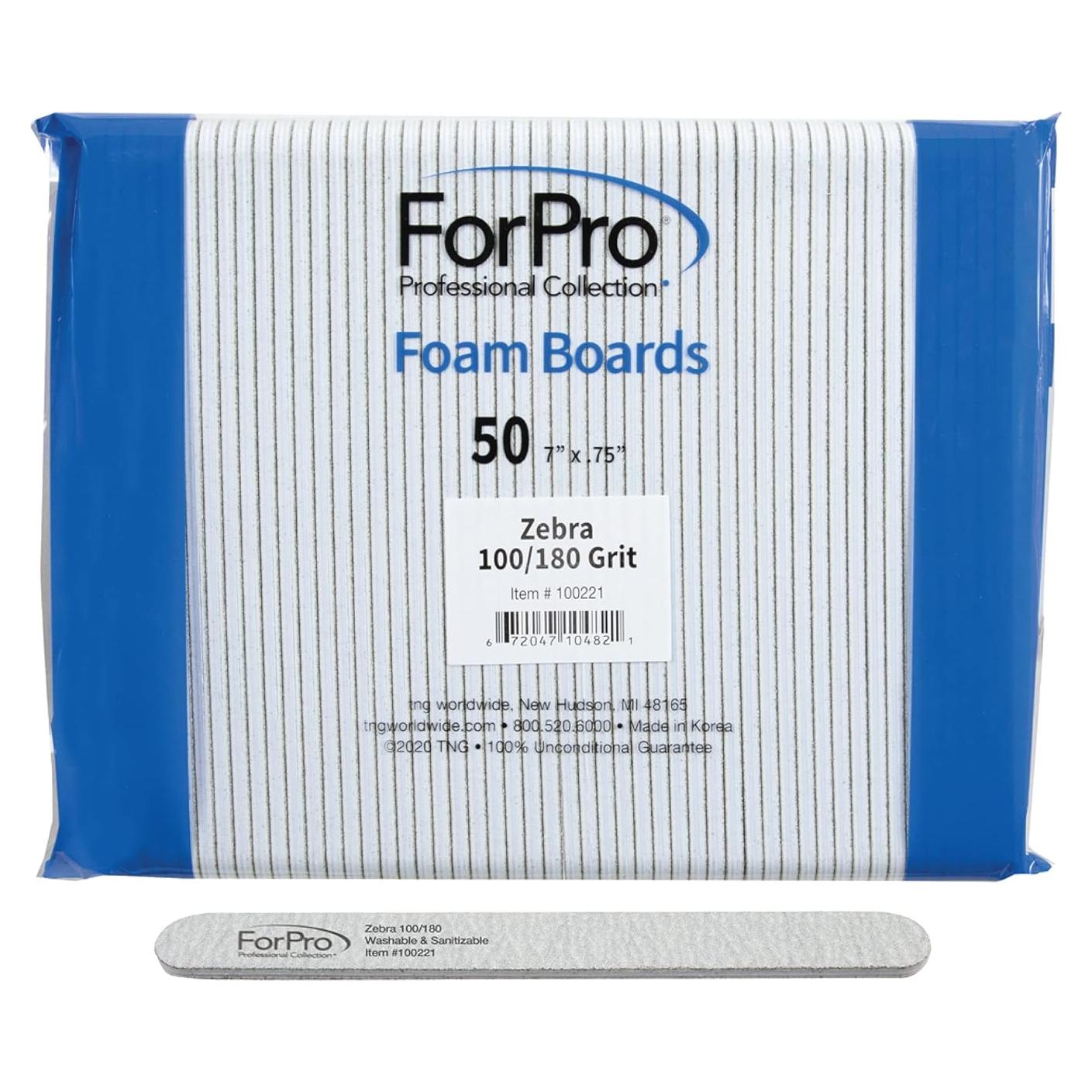 Limas de Uñas Doble Cara ForPro 100/180 Grano 18 cm - 50 Unidades