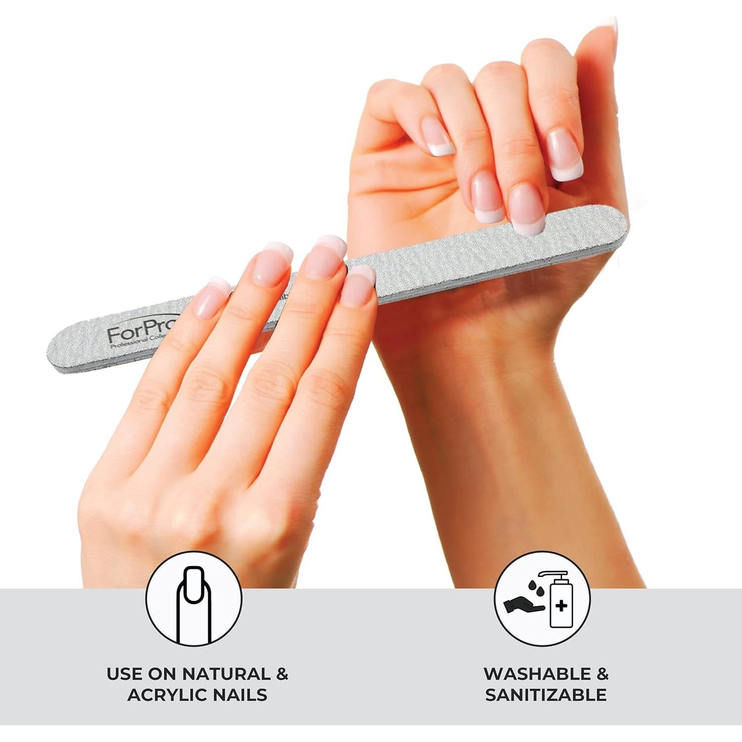 Limas de Uñas Doble Cara ForPro 100/180 Grano 18 cm - 50 Unidades