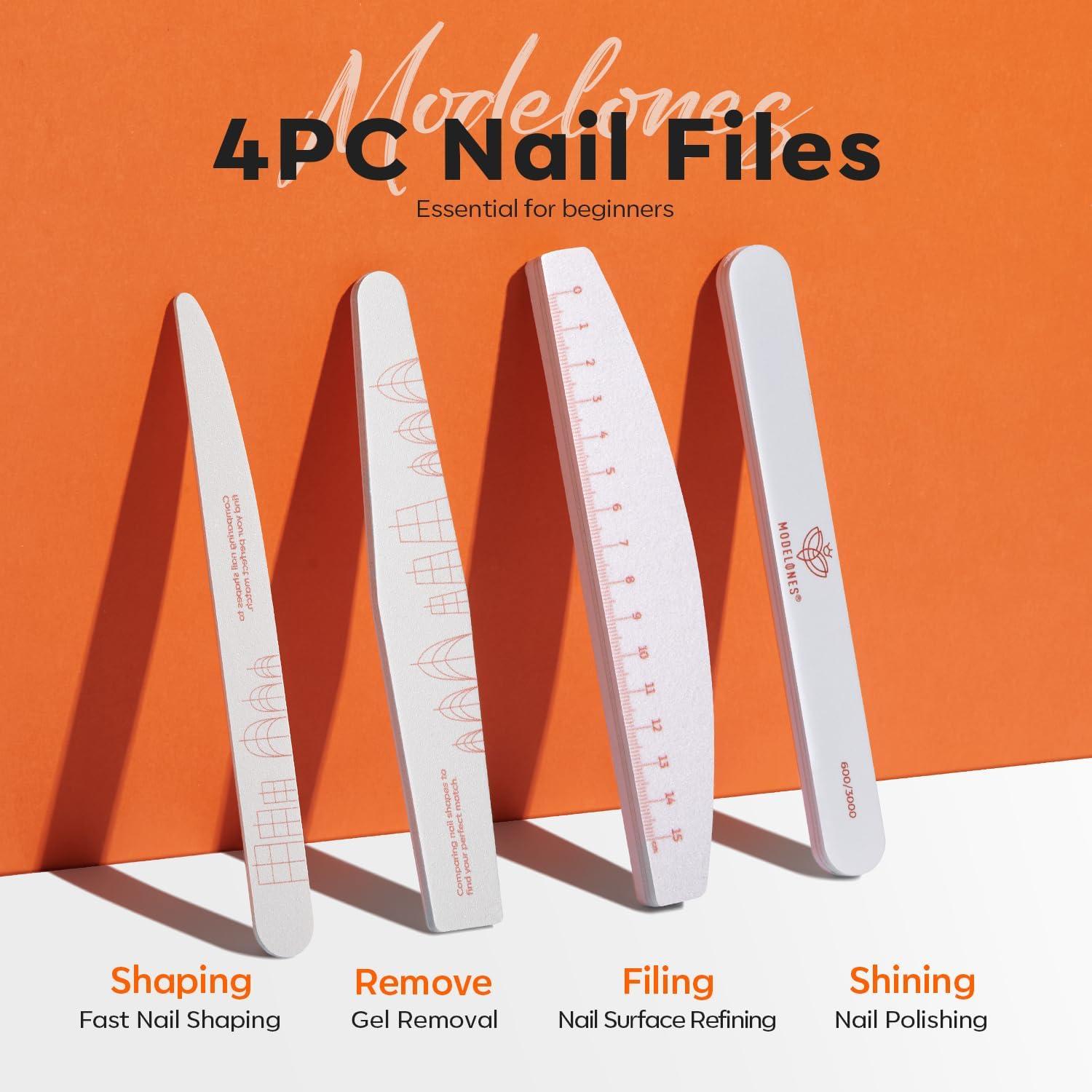 Limas de Uñas Modelones 4 PCS 100/150/180 Granos Reutilizables