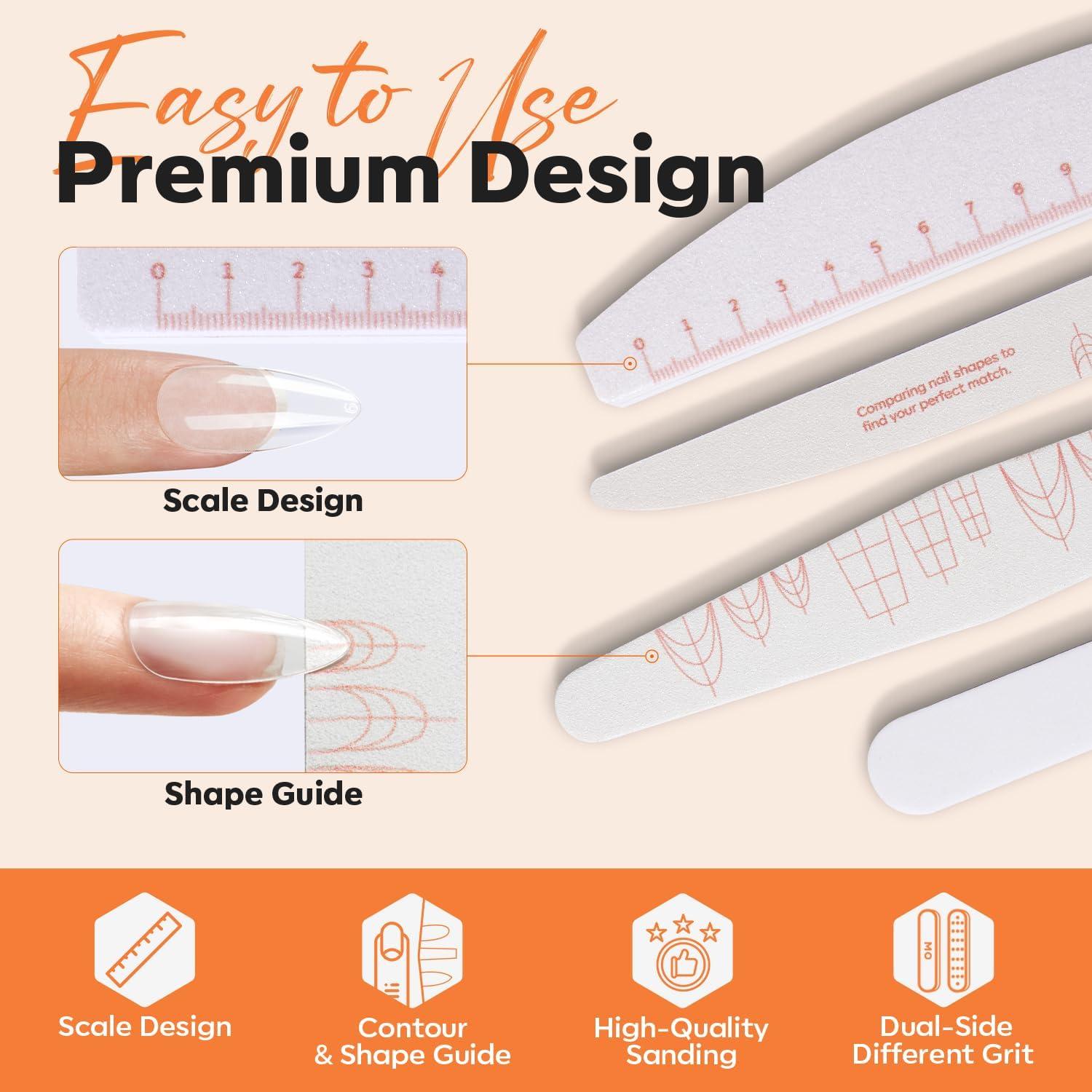 Limas de Uñas Modelones 4 PCS 100/150/180 Granos Reutilizables