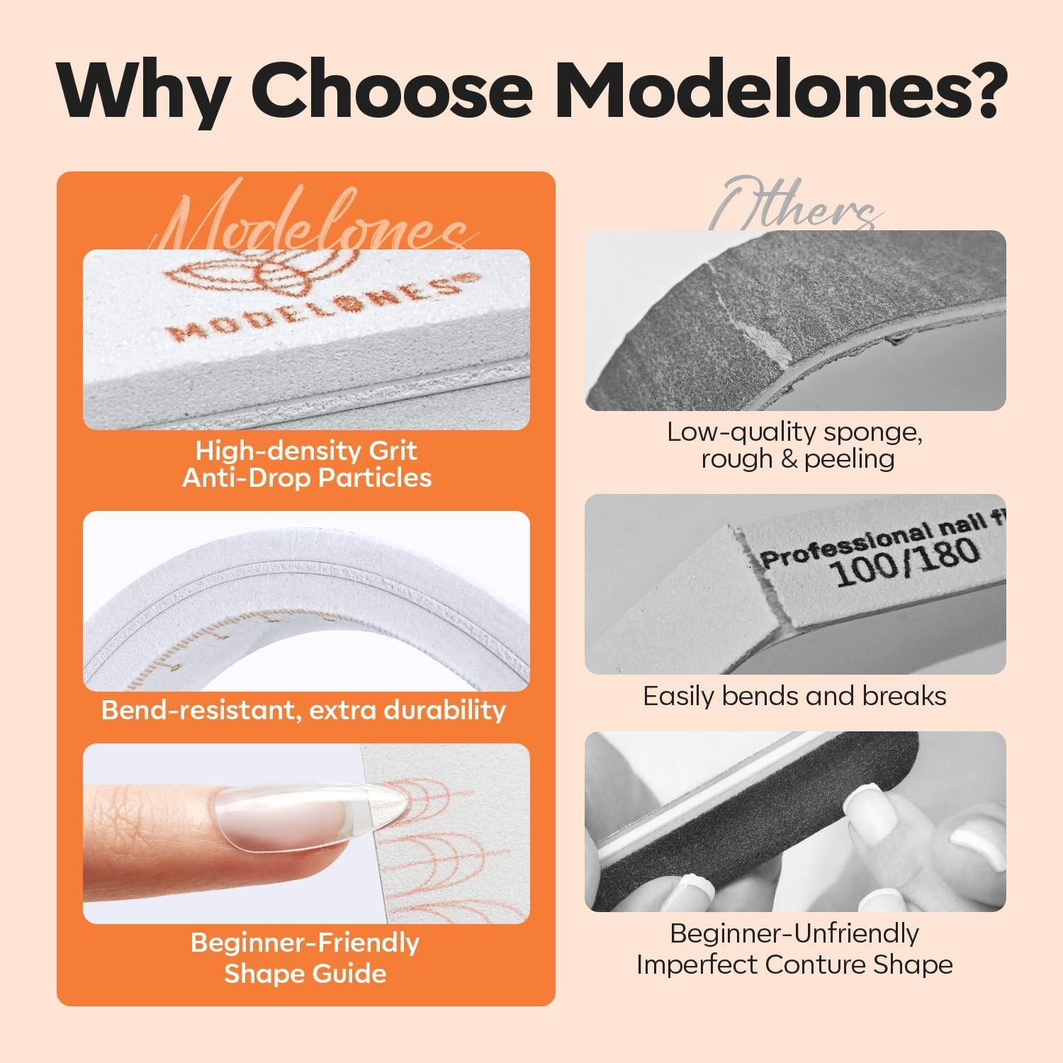 Limas de Uñas Modelones 4 PCS 100/150/180 Granos Reutilizables