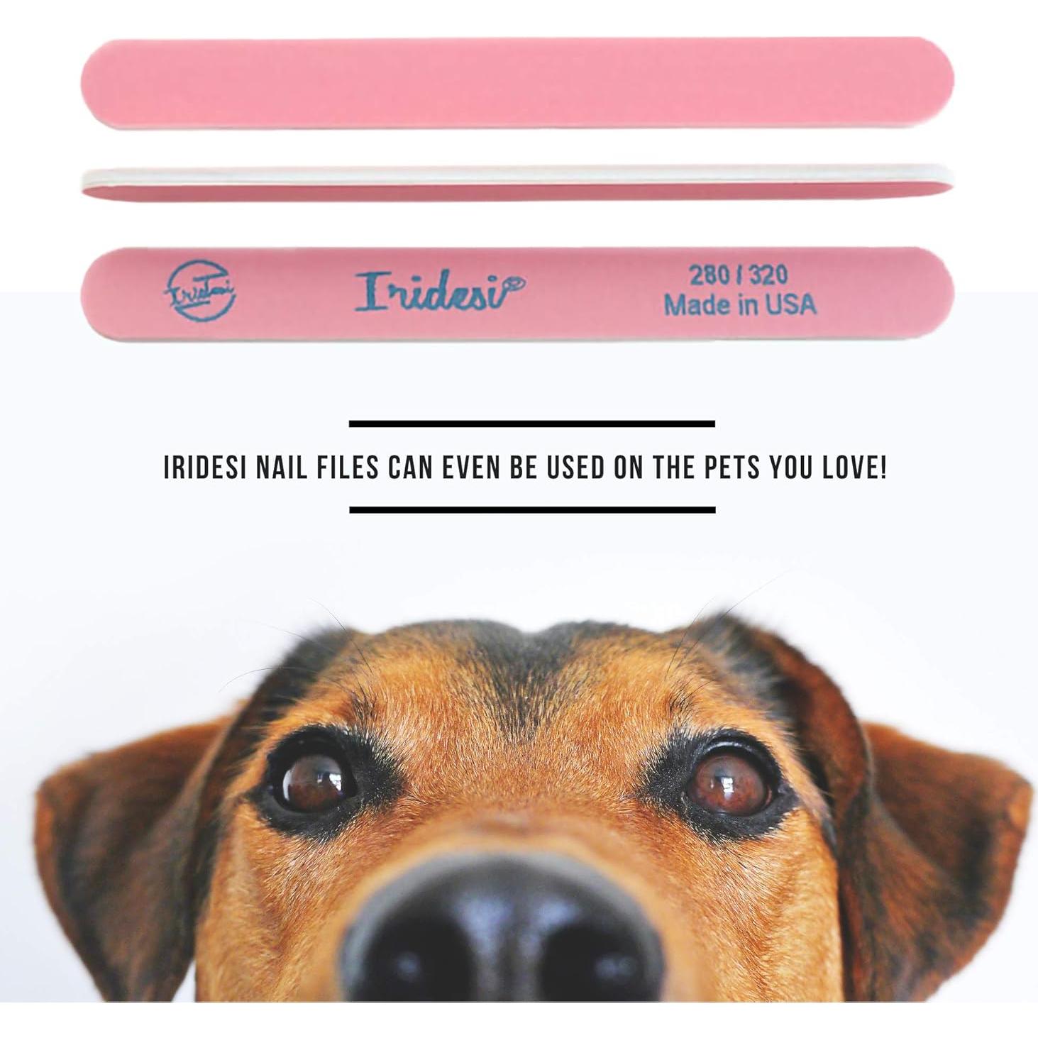 Limas de Uñas Iridesi Premium Rosa 280/320 - Paquete de 12