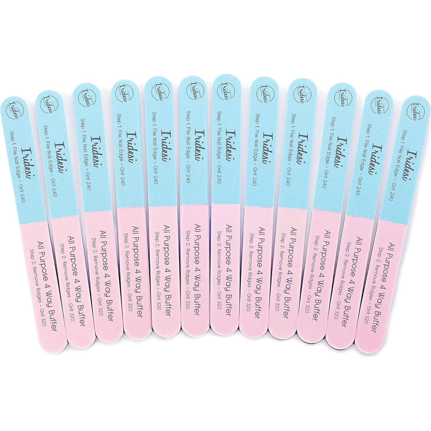 Lima de Uñas 4 Vías Iridesi 18 cm - Kit de 12 Pulidores