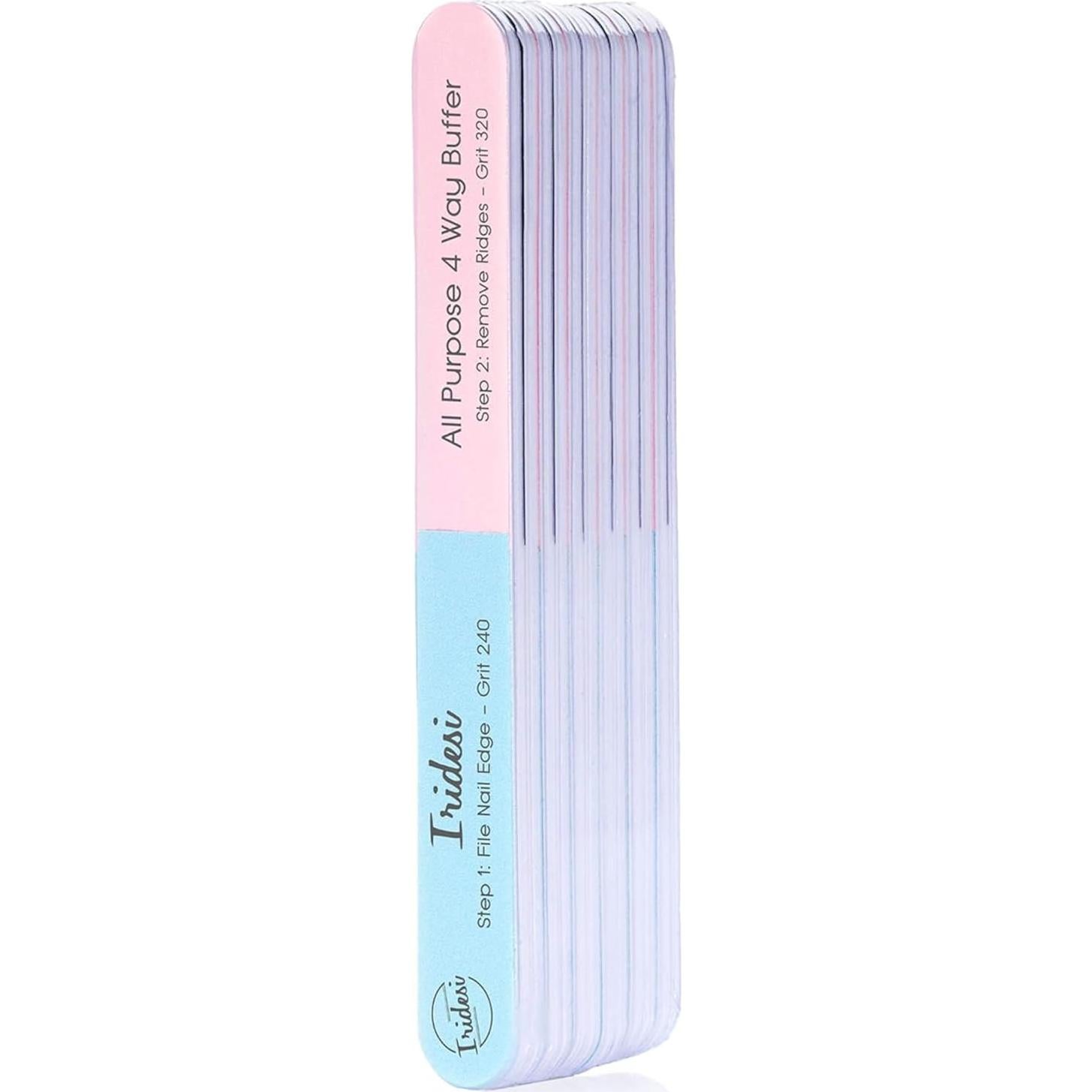 Lima de Uñas 4 Vías Iridesi 18 cm - Kit de 12 Pulidores