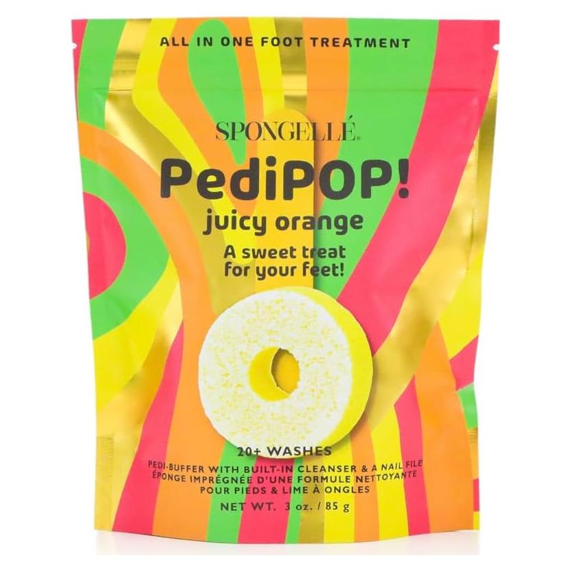Spongellé PediPOP! Naranja Jugosa - Buffer y Lima para Pies 85g