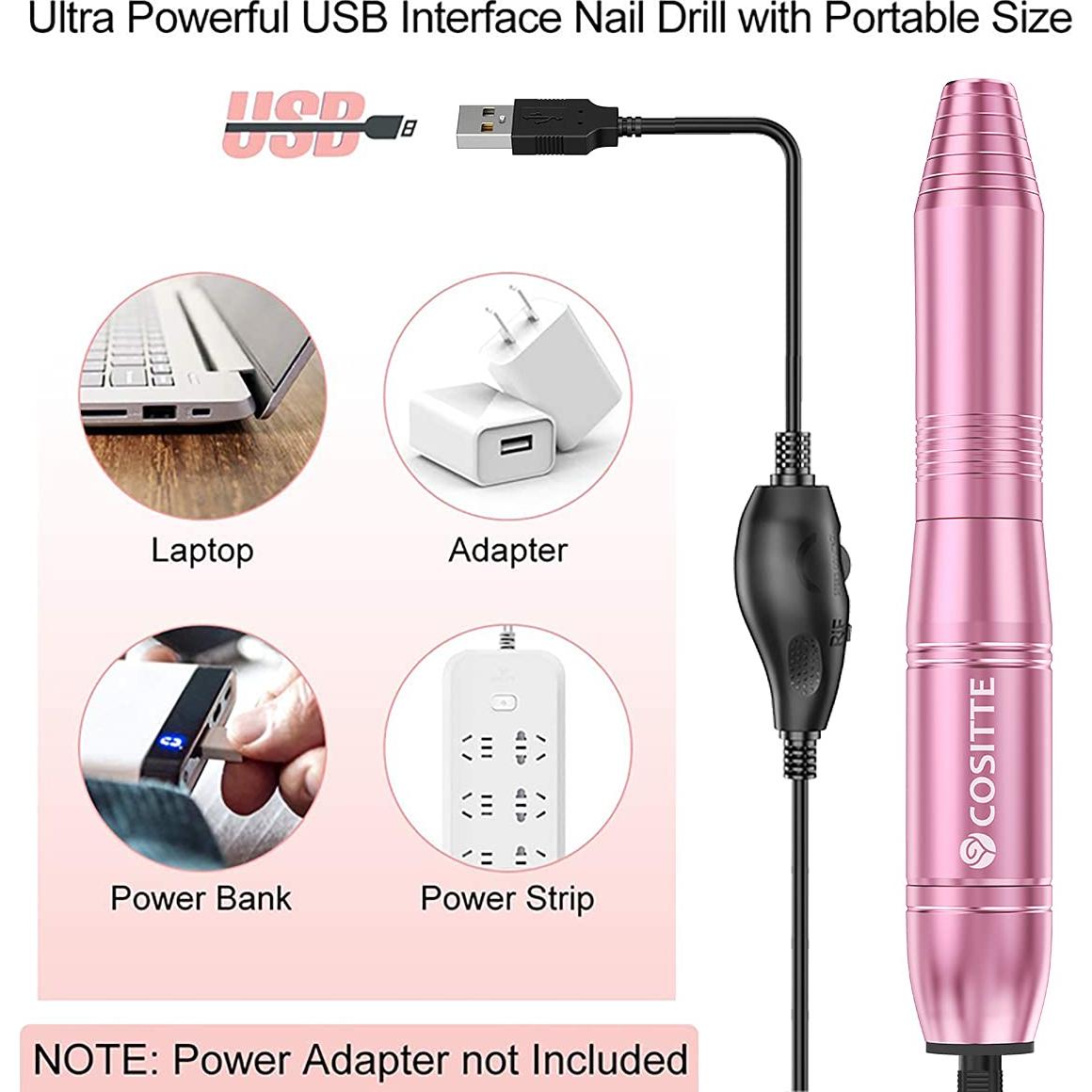 Taladro de Uñas Eléctrico COSITTE Rosa 20000rpm USB