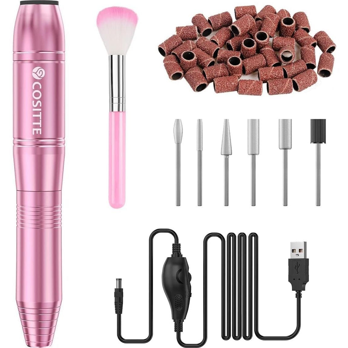 Taladro de Uñas Eléctrico COSITTE Rosa 20000rpm USB