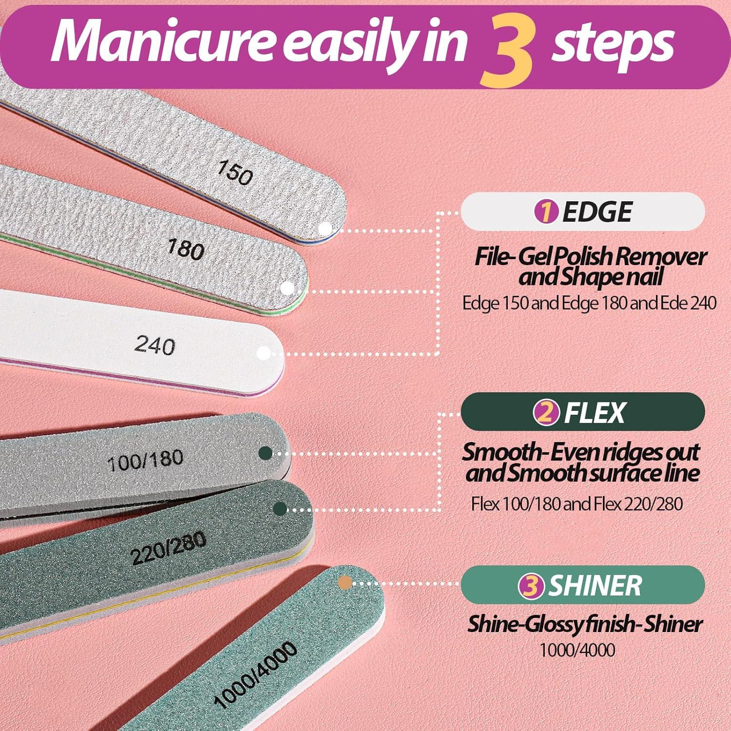 Conjunto de Limas de Uñas Teenitor 6 Piezas Profesional