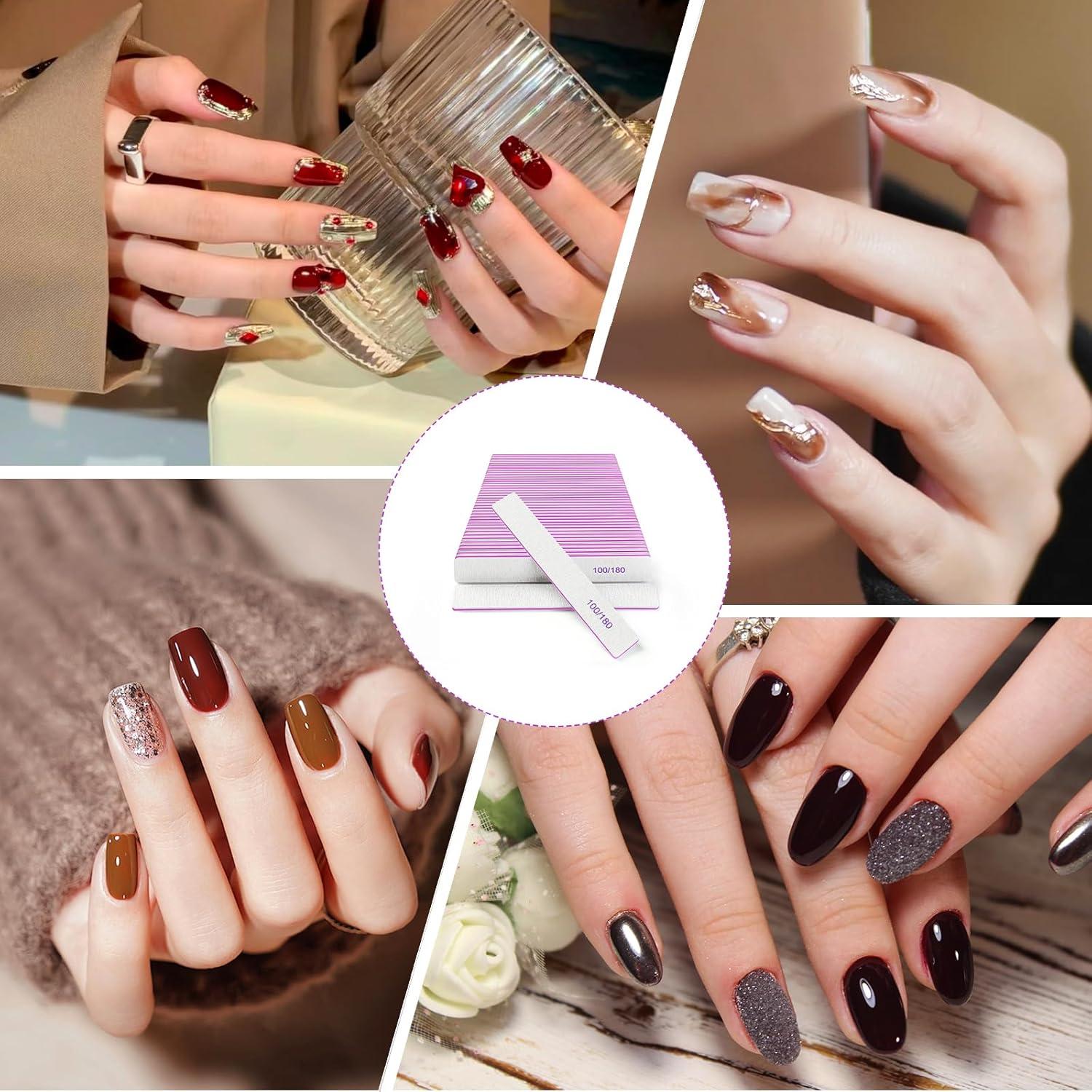 Limas de Uñas Ekrnlyi 30 Pcs Doble Cara 100/180 Reutilizables