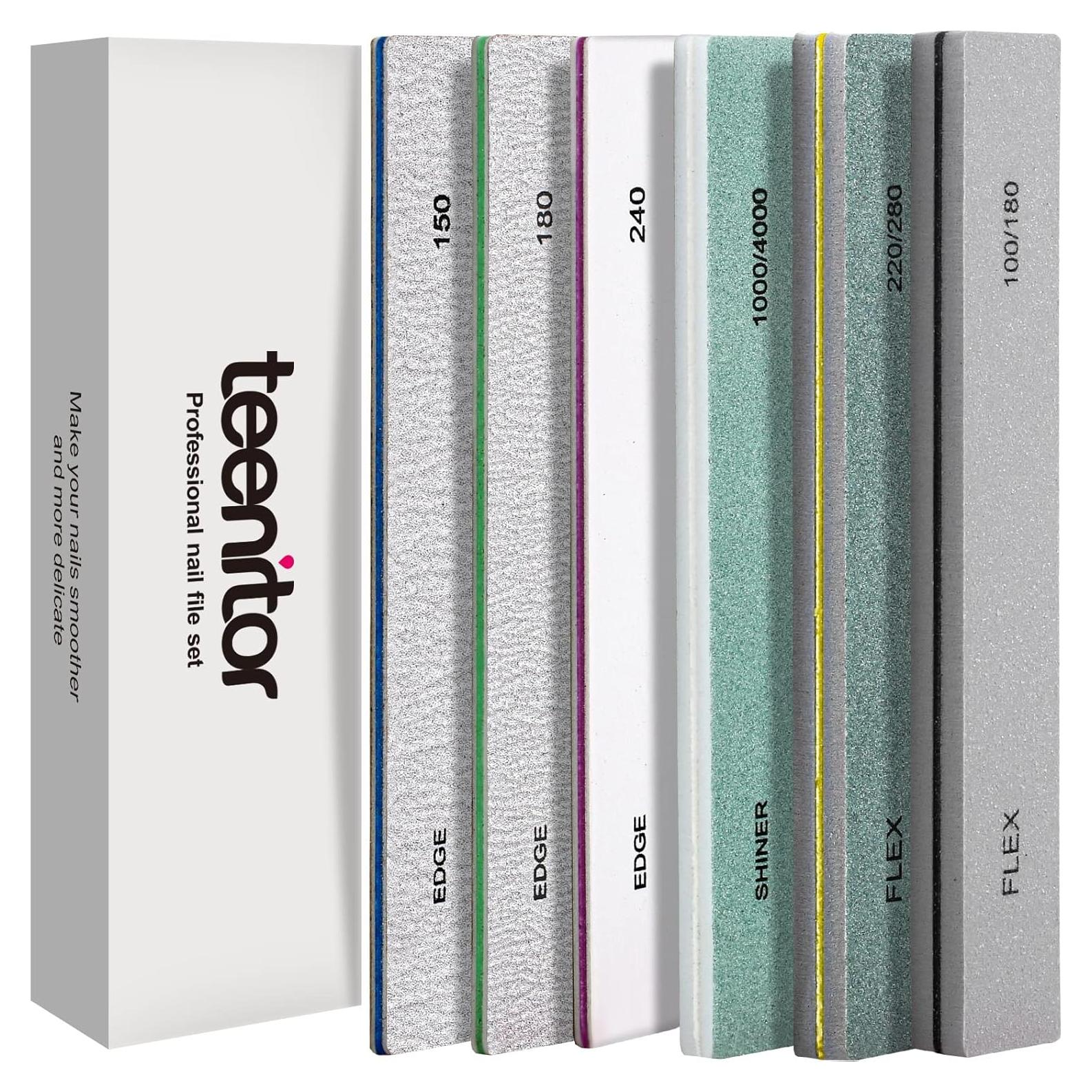 Kit de Manicura Profesional Teenitor - 6 Limas y Pulidores