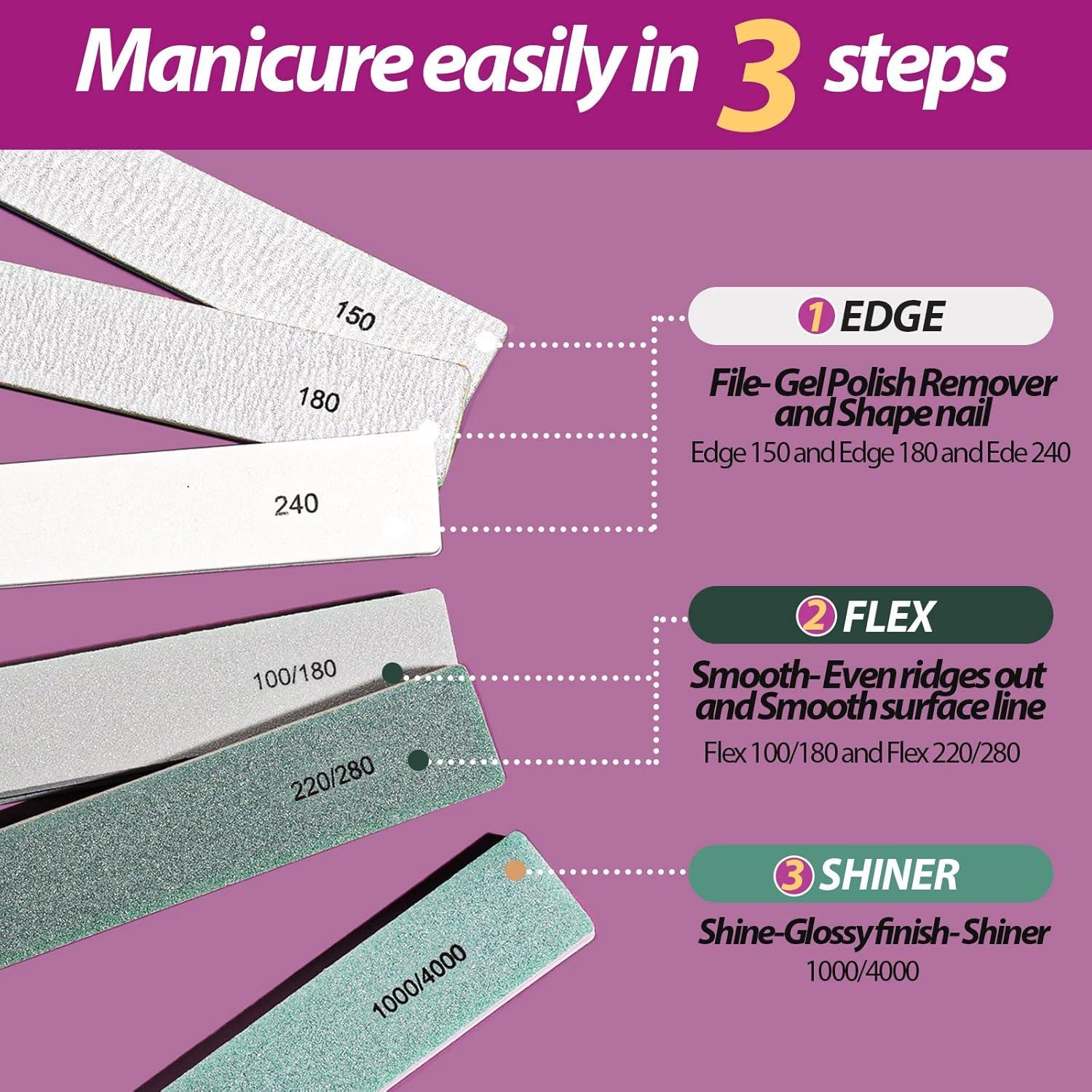 Kit de Manicura Profesional Teenitor - 6 Limas y Pulidores