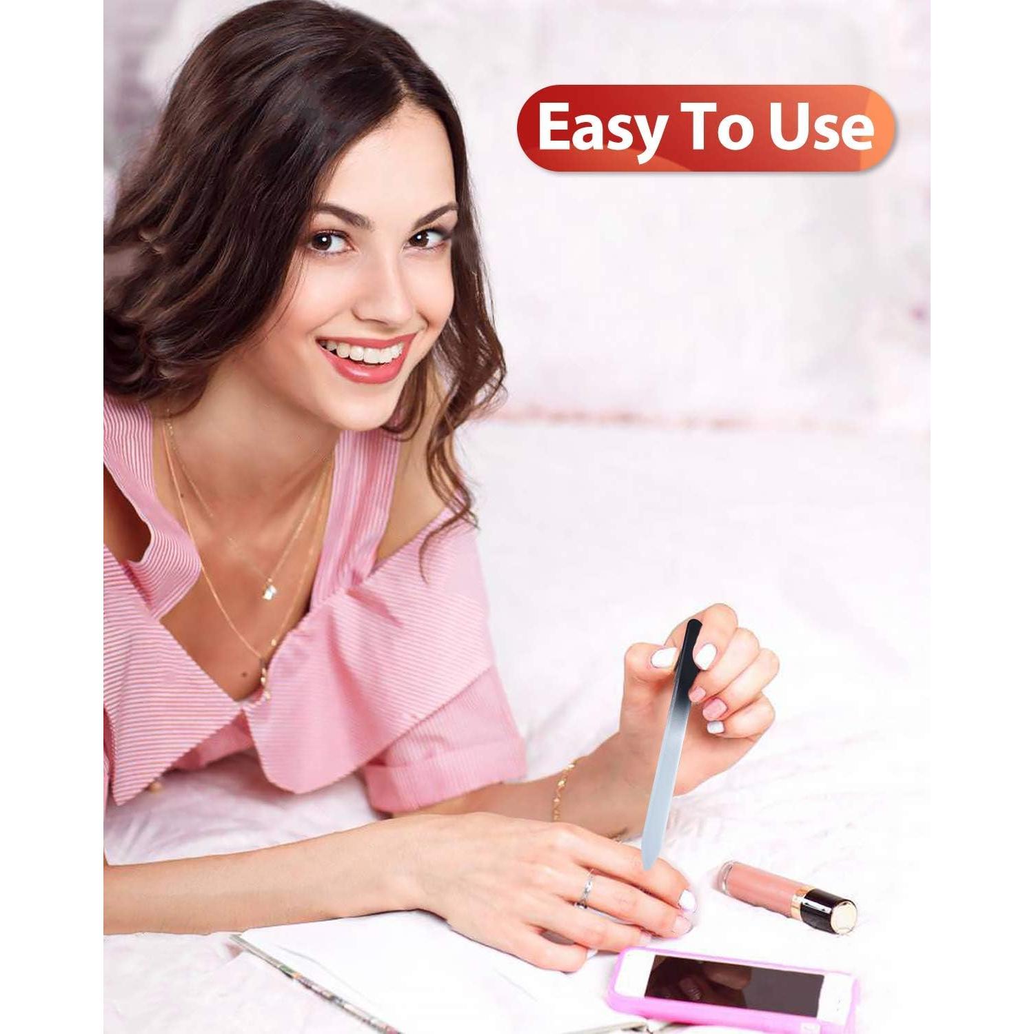 Set de Lima de Uñas de Vidrio HealPure 4PC con Estuche