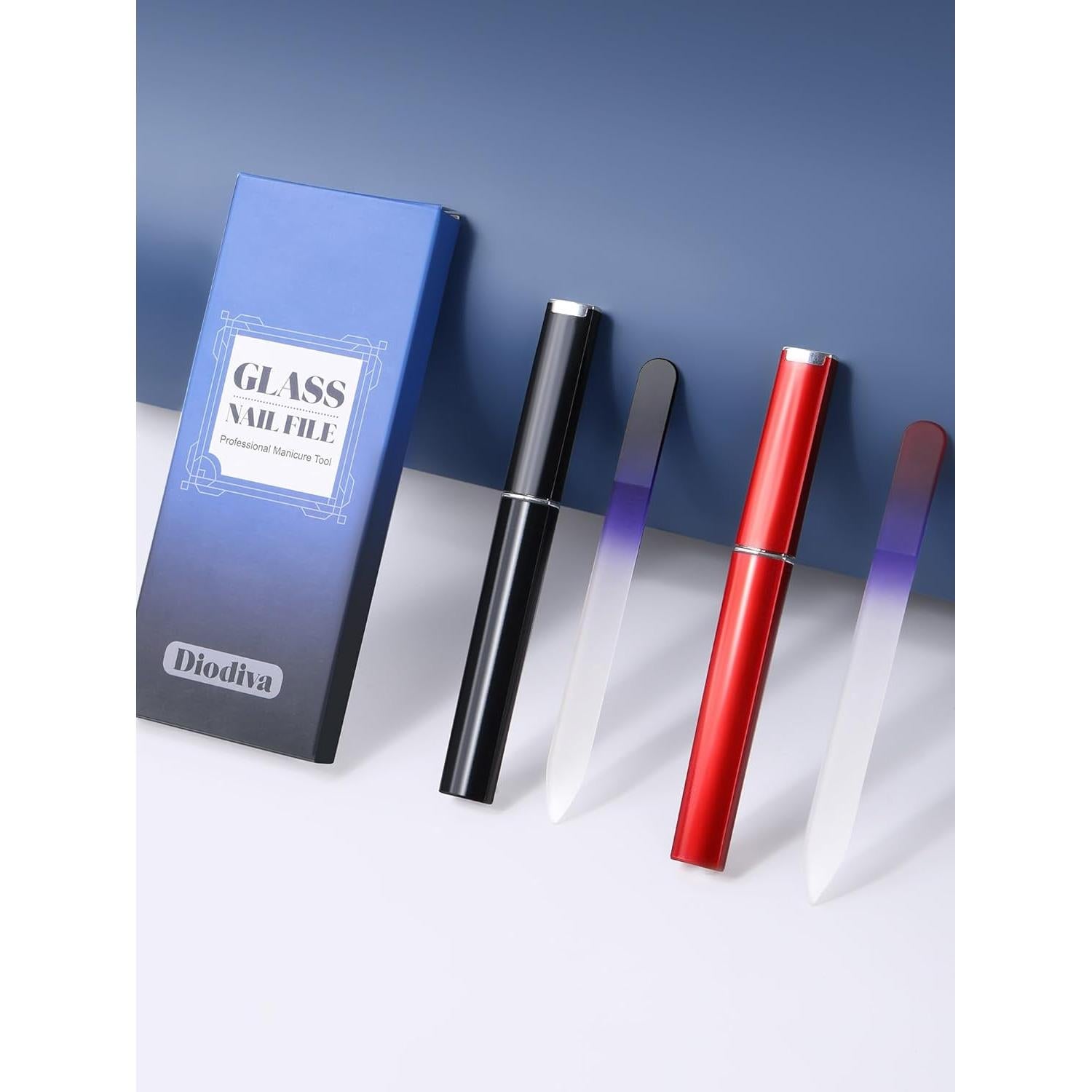 Paquete de 2 limas de vidrio Diodiva con estuche - 2mm