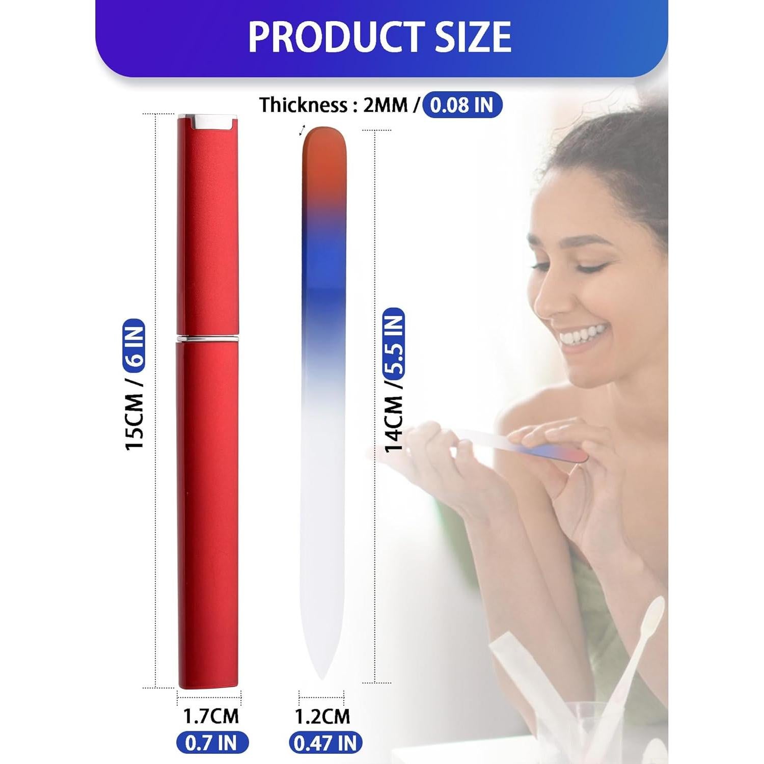 Paquete de 2 limas de vidrio Diodiva con estuche - 2mm