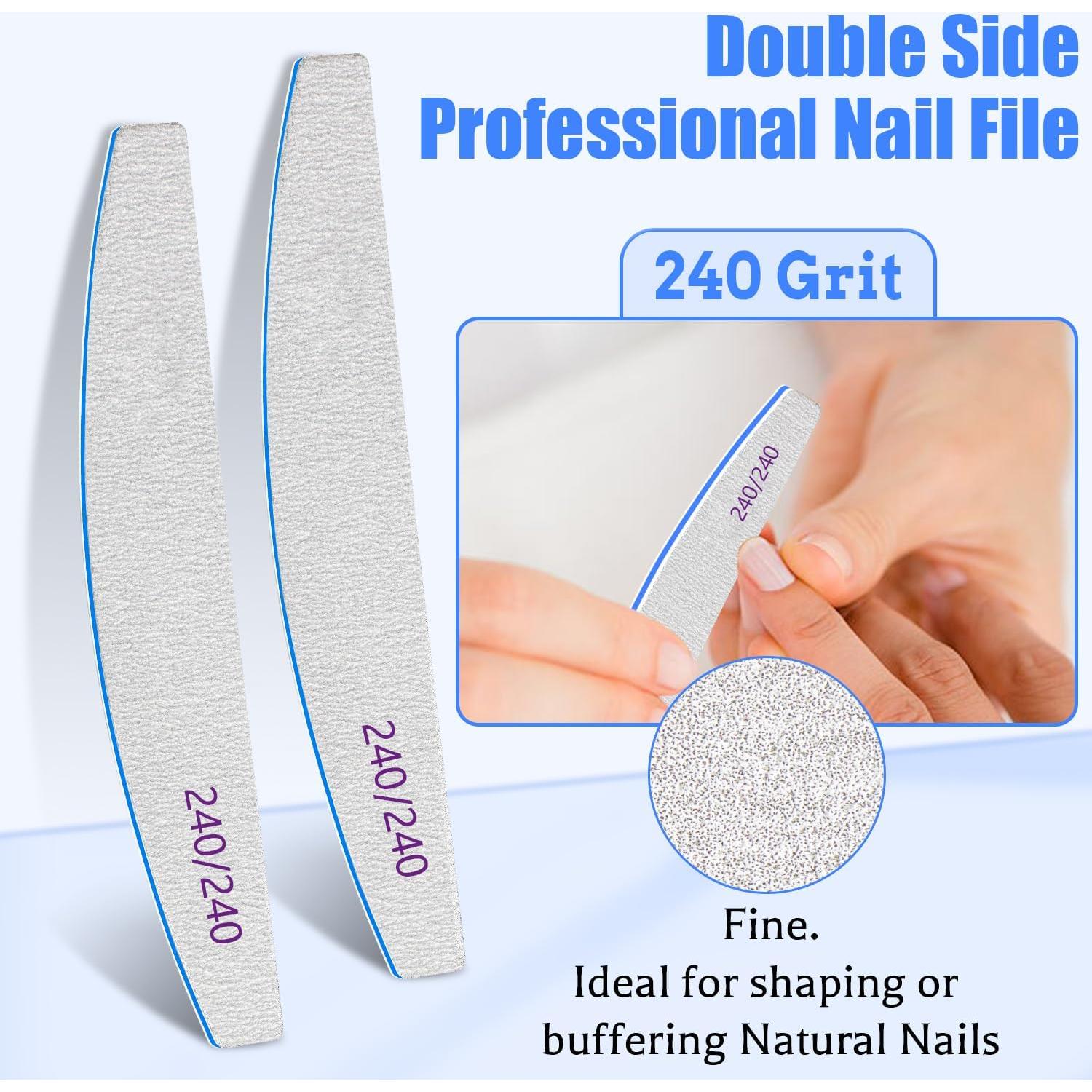 12 PCS Limas de Uñas 240/240 YoursTrust para Uñas Naturales
