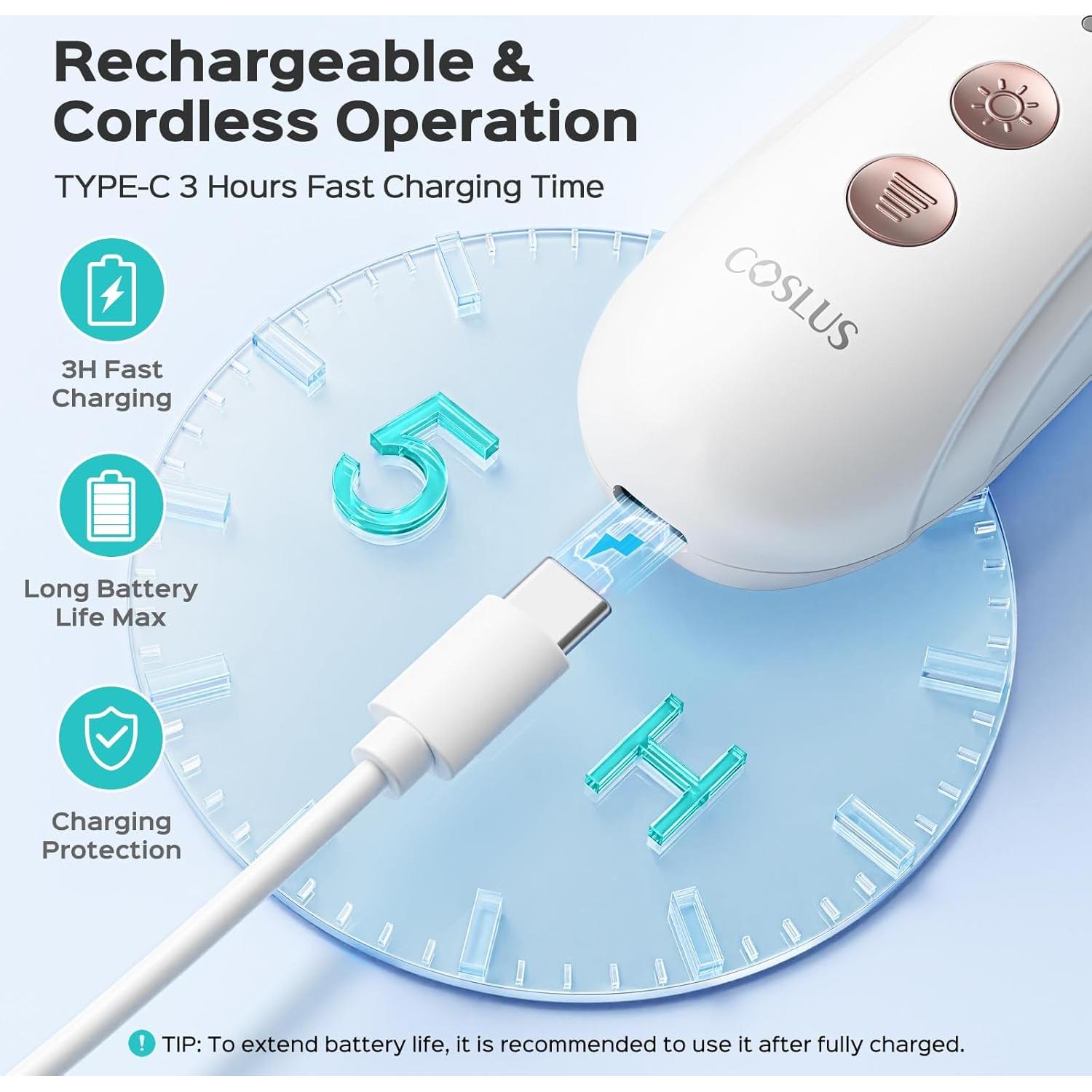 COSLUS Kit Manicura y Pedicura Eléctrico 5 en 1 Inalámbrico