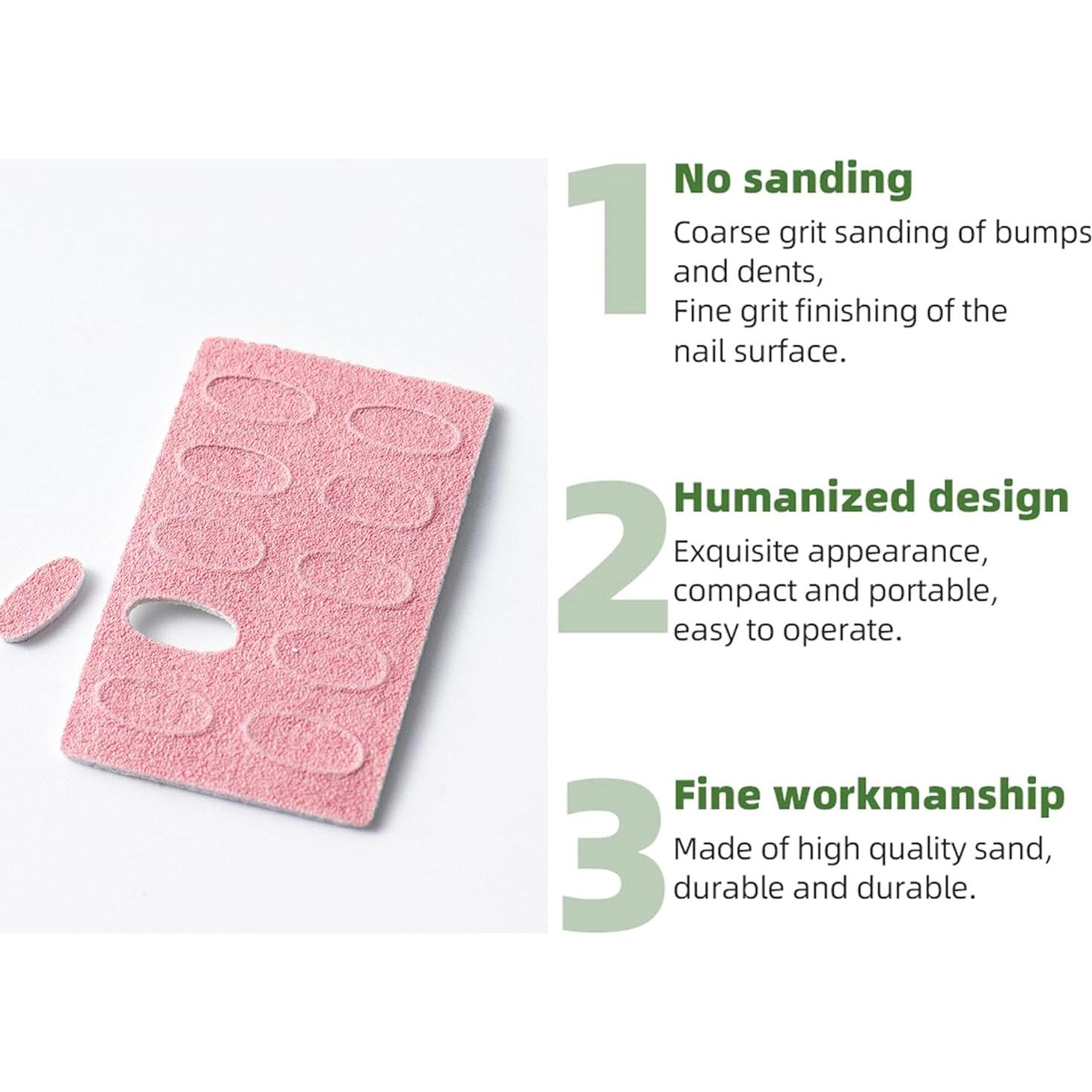Hojas de lija autoadhesivas 180 granos + empujador de cutículas