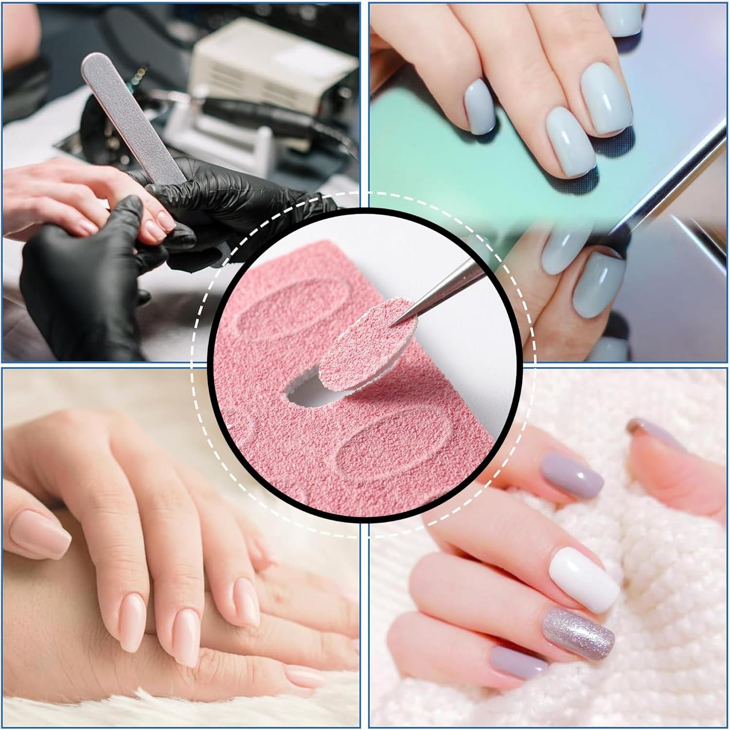 Hojas de lija autoadhesivas 180 granos + empujador de cutículas