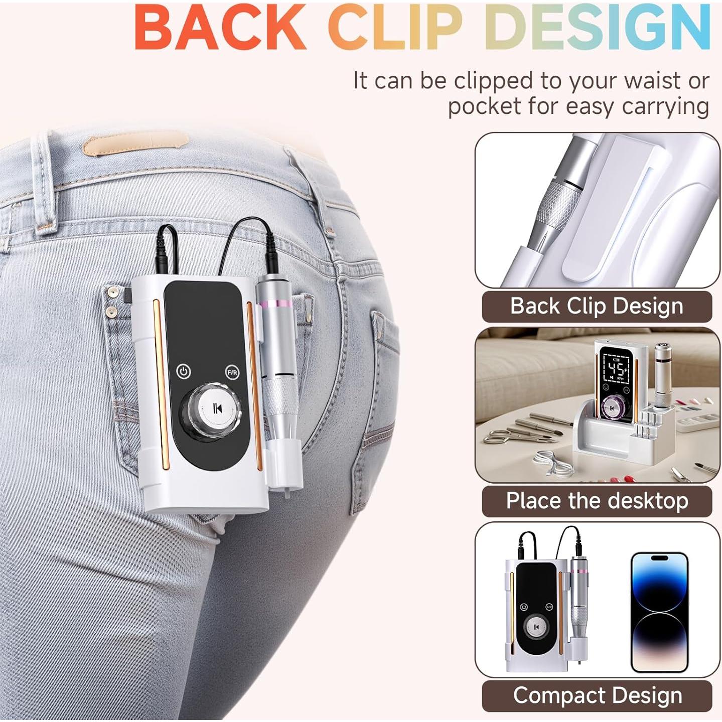 Taladro de Uñas Eléctrico Puriom BQ-112 45000RPM Blanco