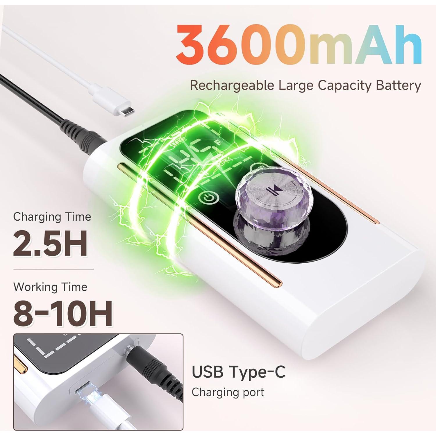 Taladro de Uñas Eléctrico Puriom BQ-112 45000RPM Blanco