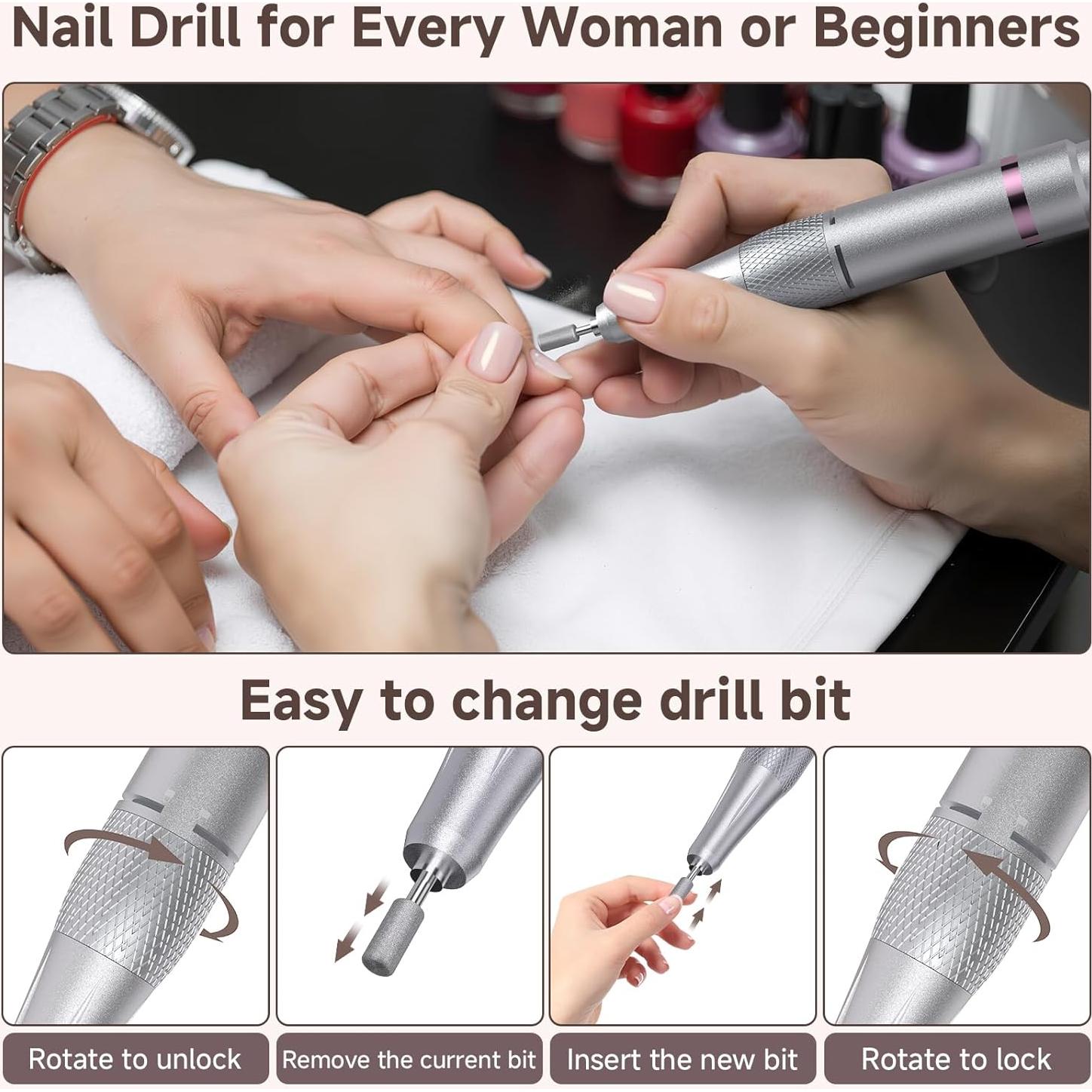 Taladro de Uñas Eléctrico Puriom BQ-112 45000RPM Blanco