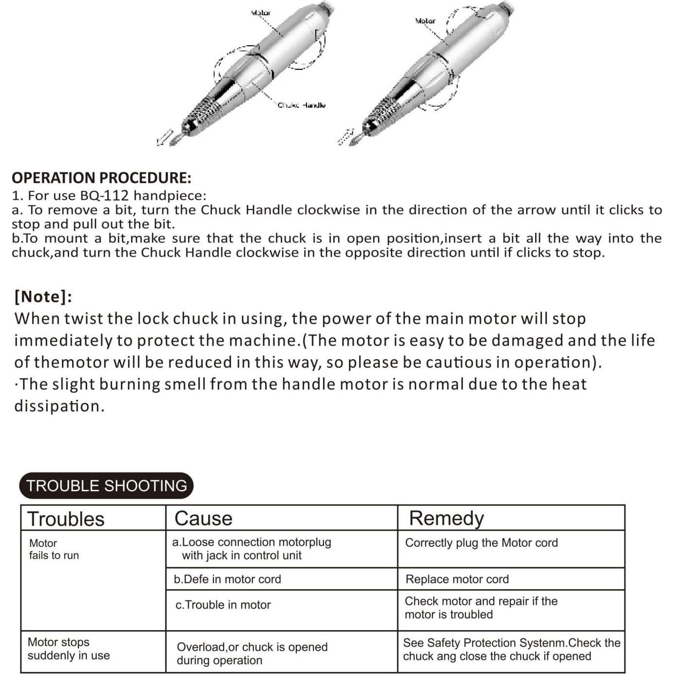 Taladro de Uñas Eléctrico Puriom BQ-112 45000RPM Blanco