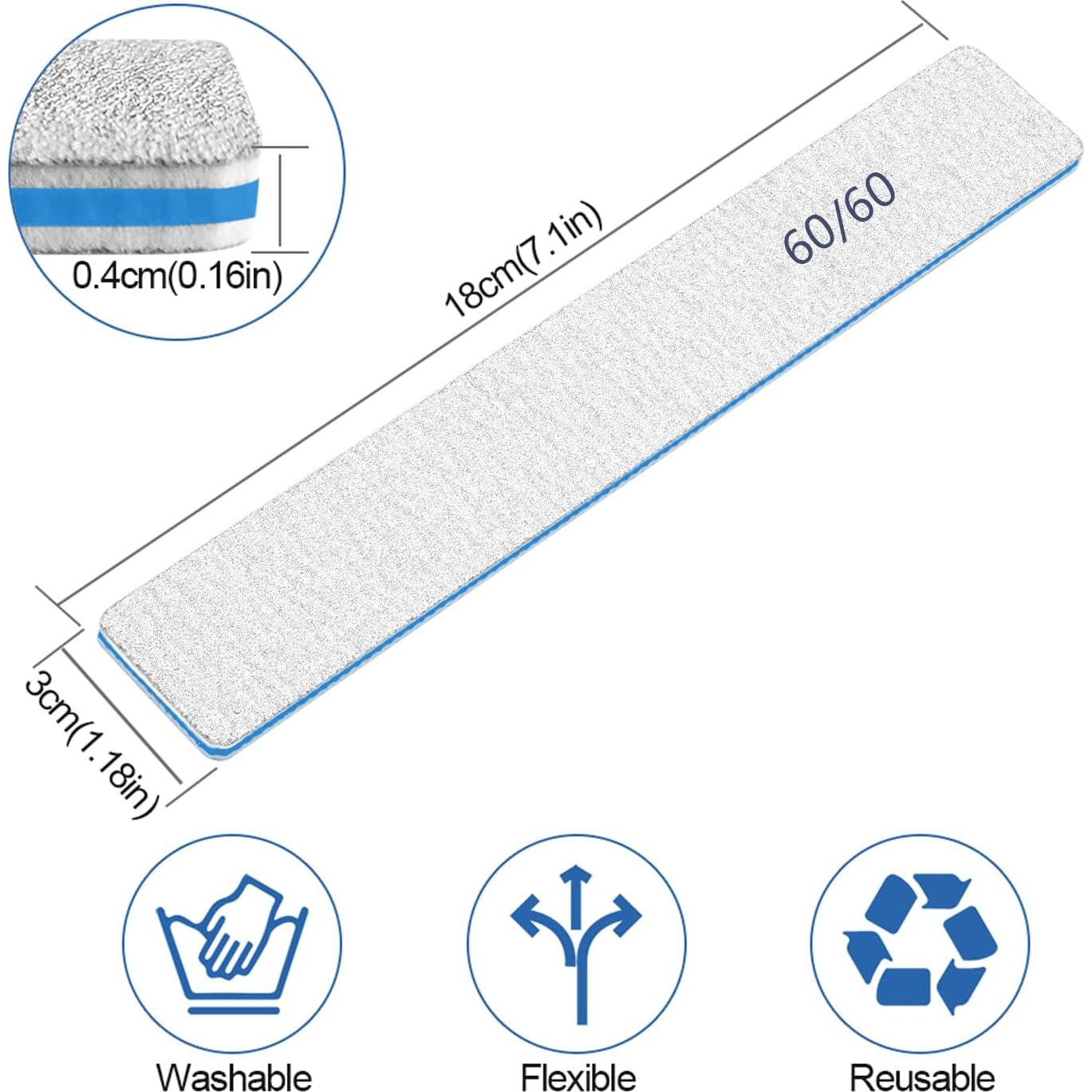 Archivos de Uñas BLESWIN 12pcs Grano 60/60 para Acrílicas