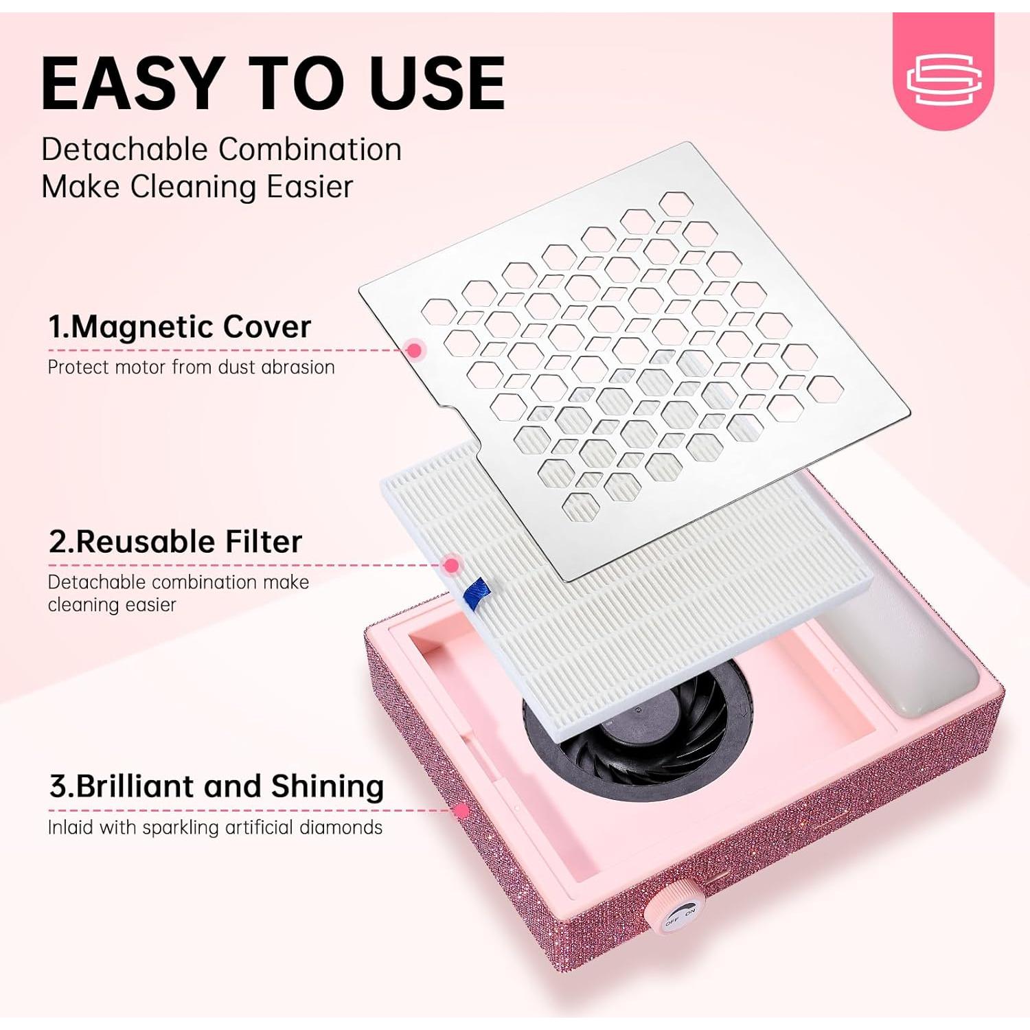 Colector de Polvo de Uñas CHRISTINE SHELLY 650PA Recargable