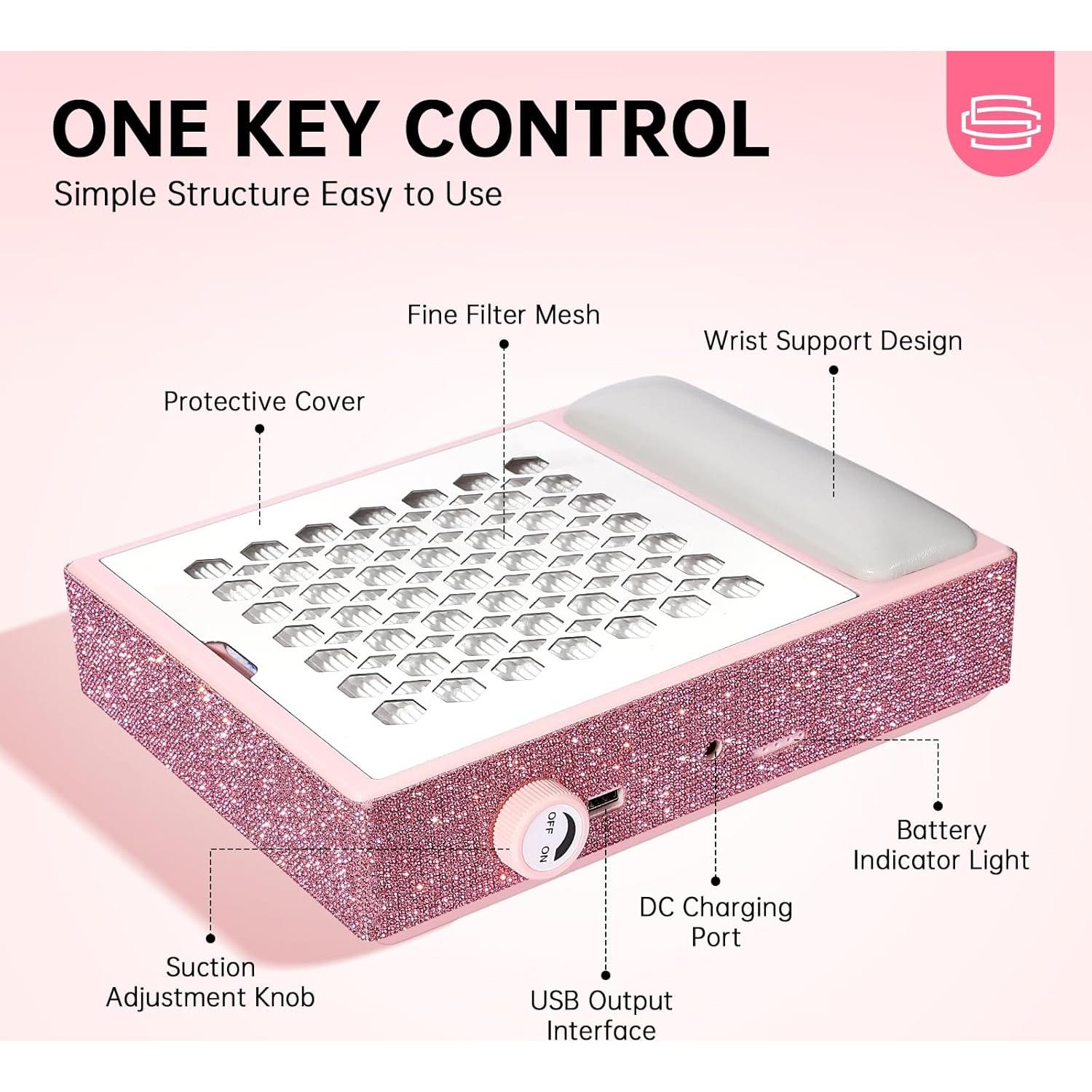 Colector de Polvo de Uñas CHRISTINE SHELLY 650PA Recargable