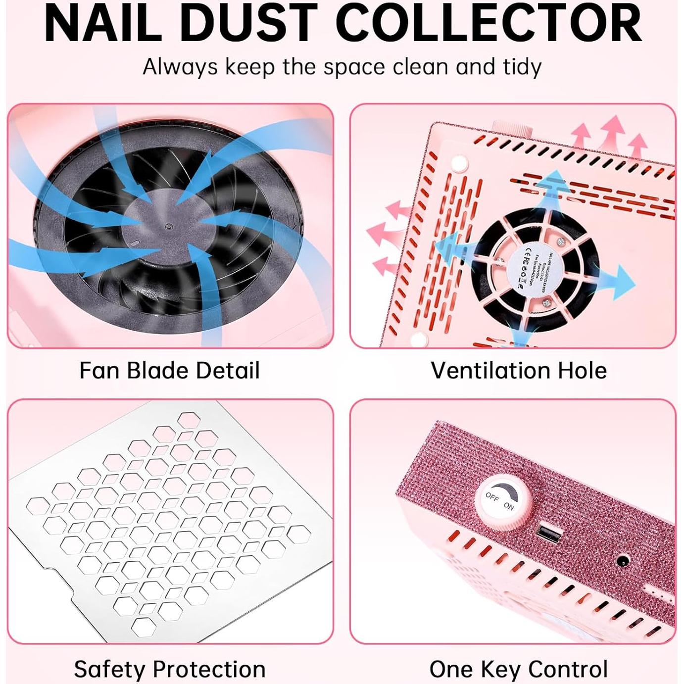 Colector de Polvo de Uñas CHRISTINE SHELLY 650PA Recargable