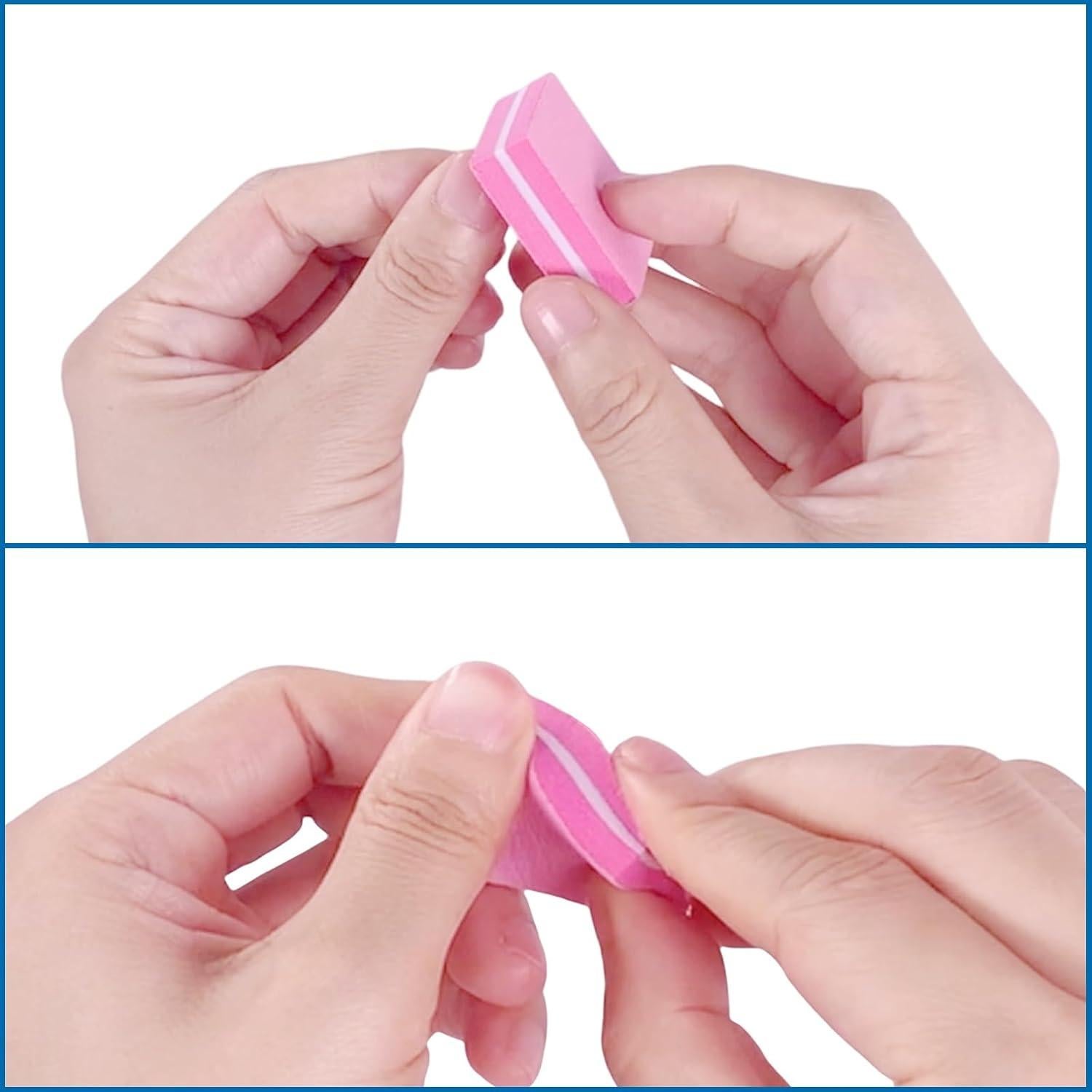 Bloques de Pulido de Uñas AhaTopia 50 Pcs 180/240 Grano Rosa