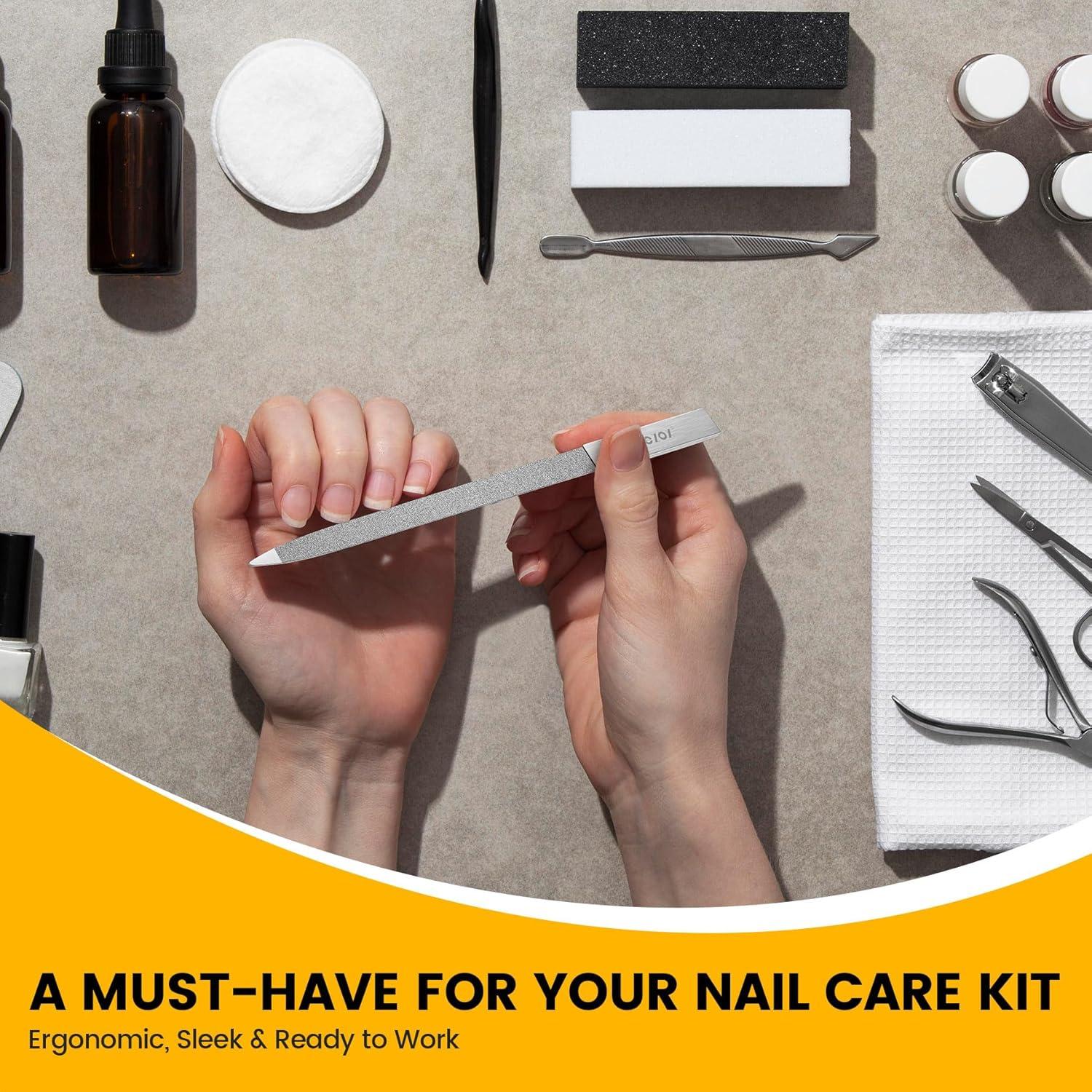 Kit de Lima de Uñas BEZOX - 2 Piezas Acero Inoxidable