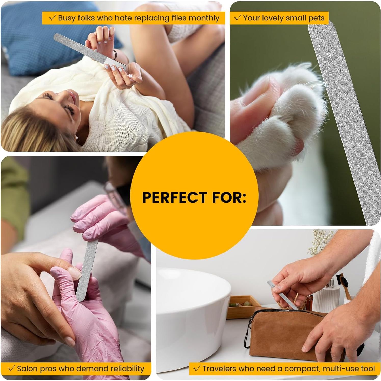 Kit de Lima de Uñas BEZOX - 2 Piezas Acero Inoxidable