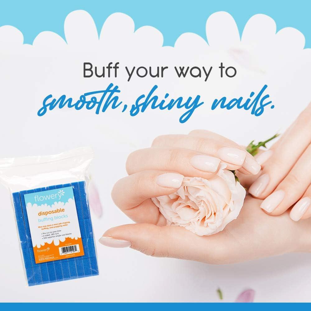 Bloques de Pulido Desechables Flowery Azul 180 Grano - 100 Pcs