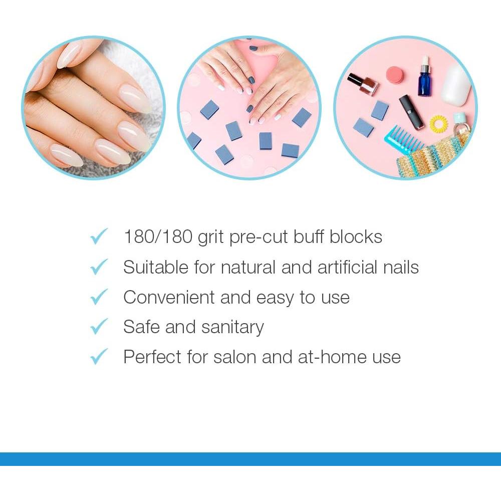 Bloques de Pulido Desechables Flowery Azul 180 Grano - 100 Pcs