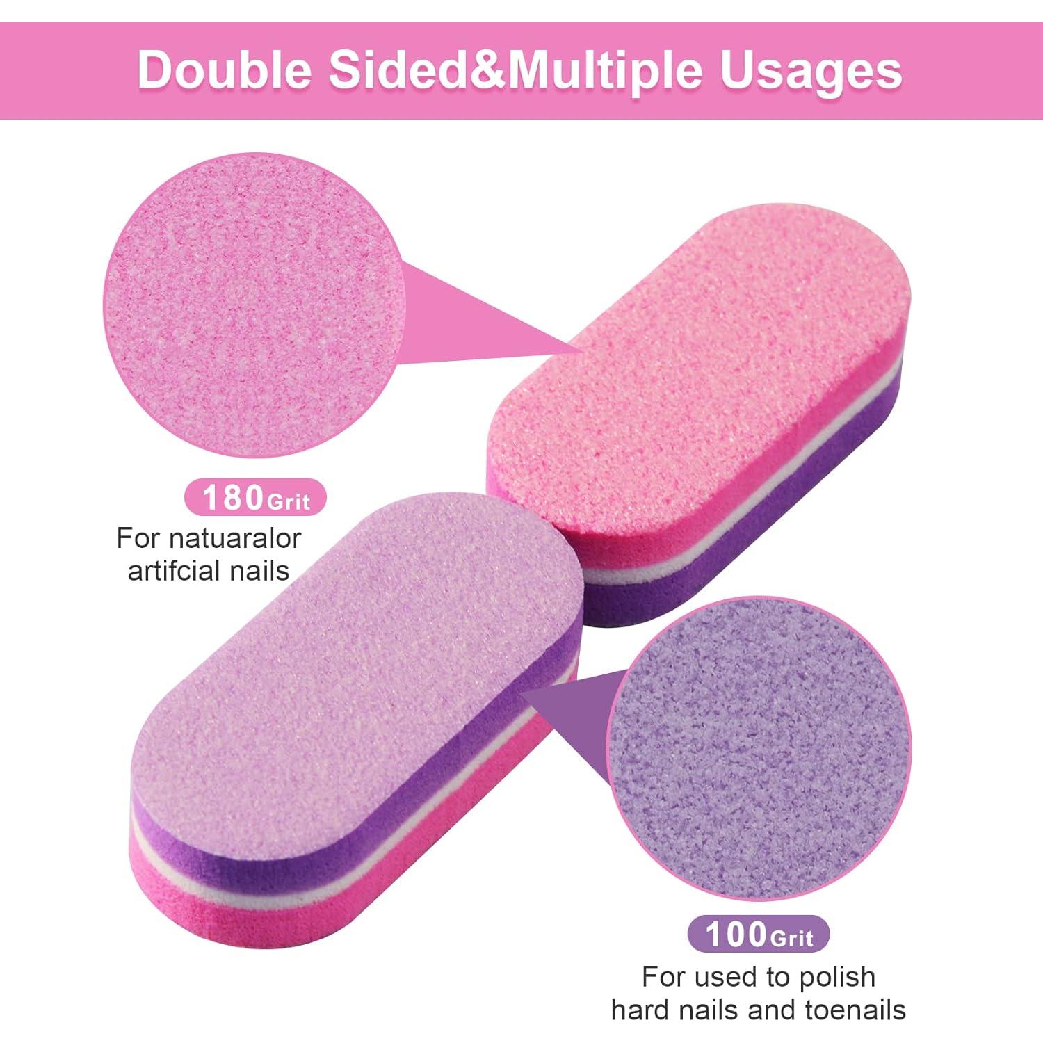 Mini Pulidores de Uñas Diesisa 40pc 100/180 Grano Rosa/Púrpura