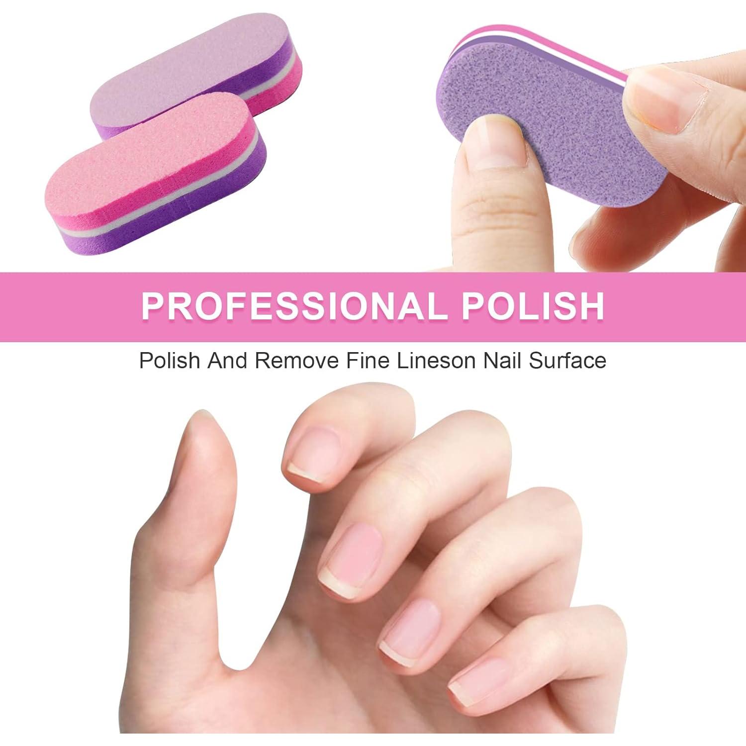 Mini Pulidores de Uñas Diesisa 40pc 100/180 Grano Rosa/Púrpura