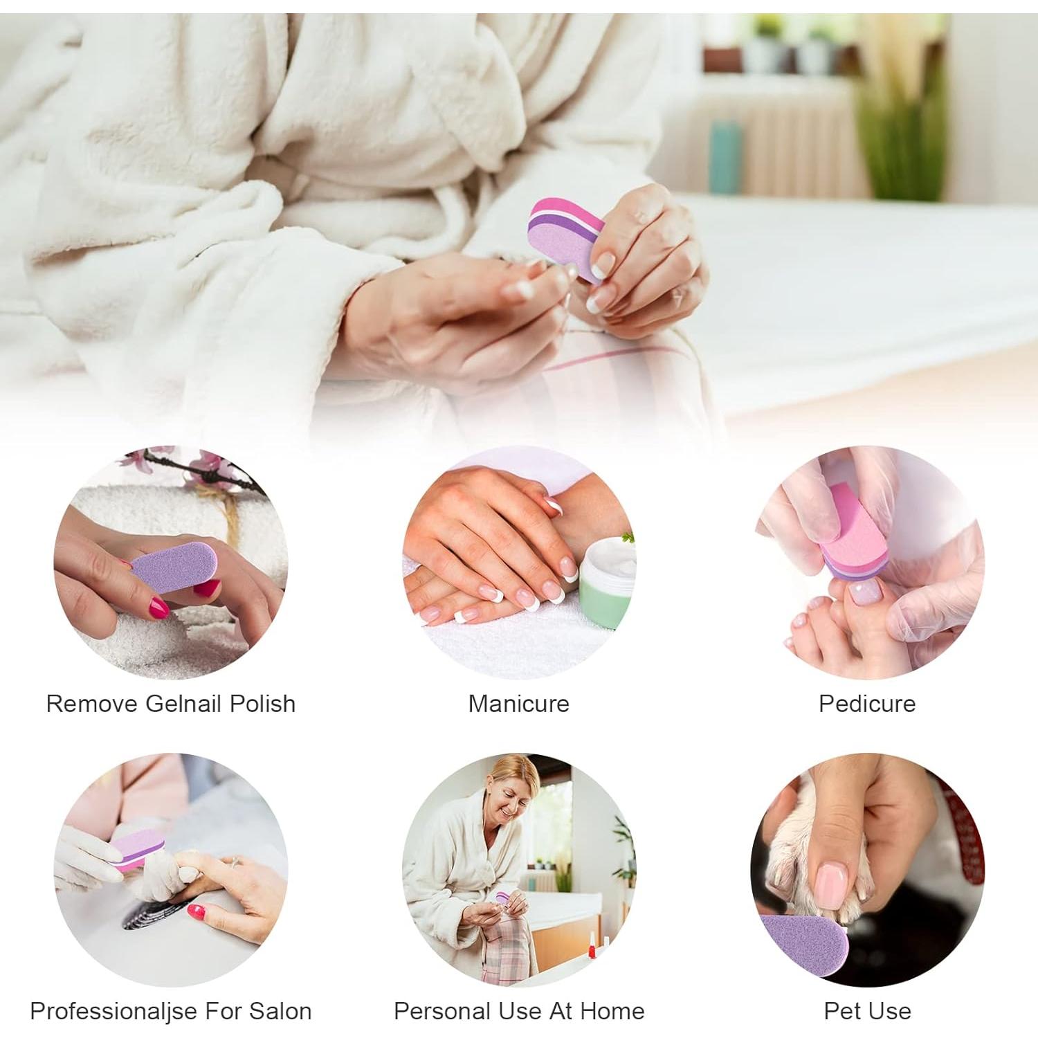 Mini Pulidores de Uñas Diesisa 40pc 100/180 Grano Rosa/Púrpura