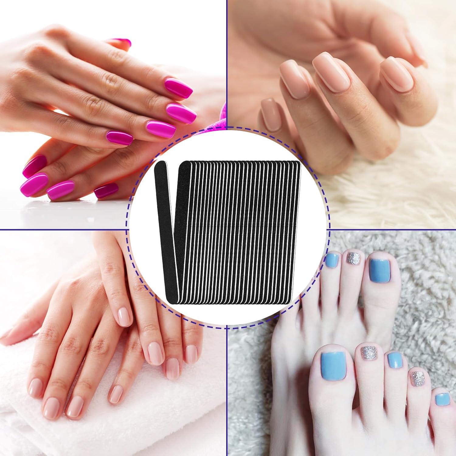 Limas de Uñas de Madera HomeyEra 24 Pcs 100/180 Granos