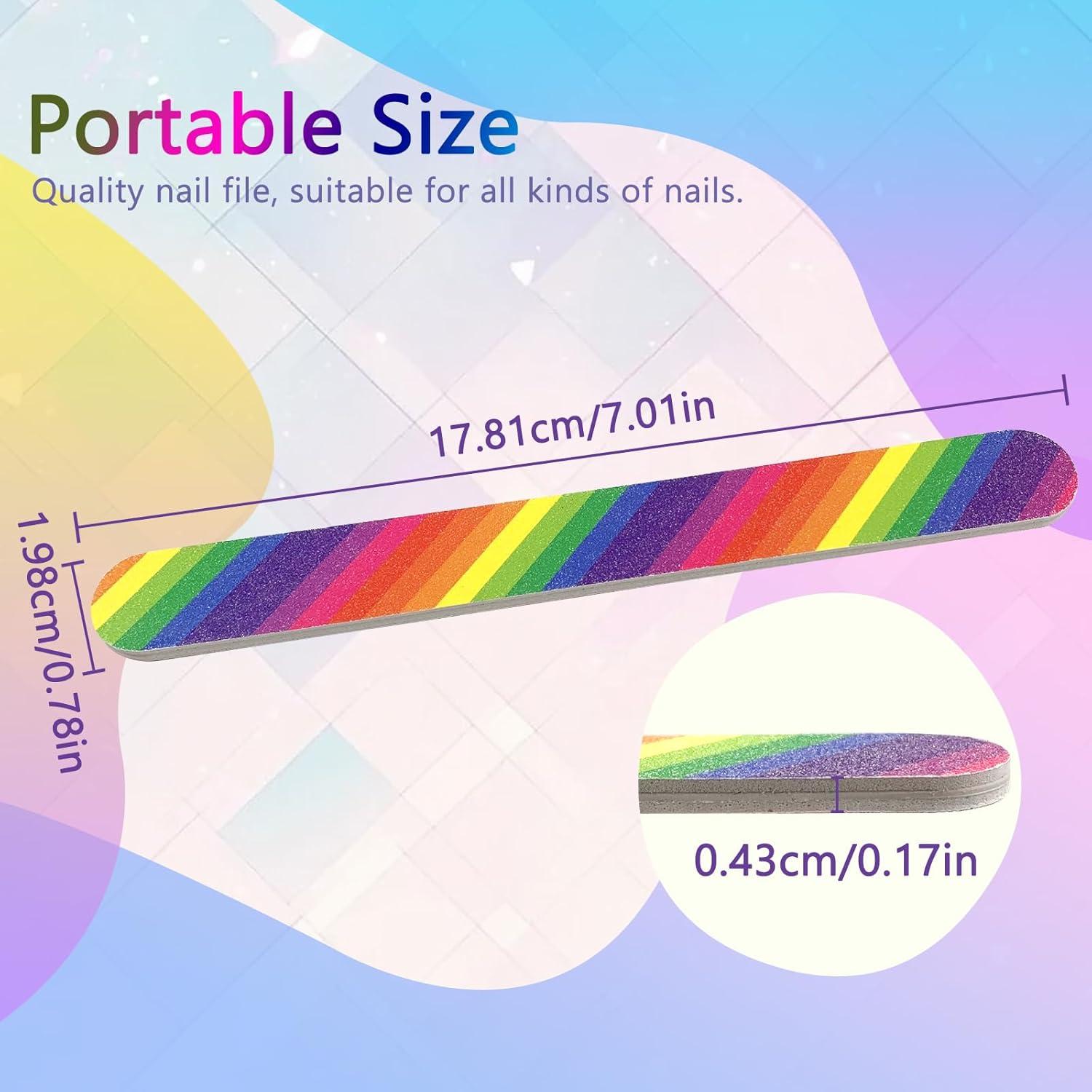 12 Limadoras de Uñas Doble Cara LNAUJS 100/180 Grit Coloridas