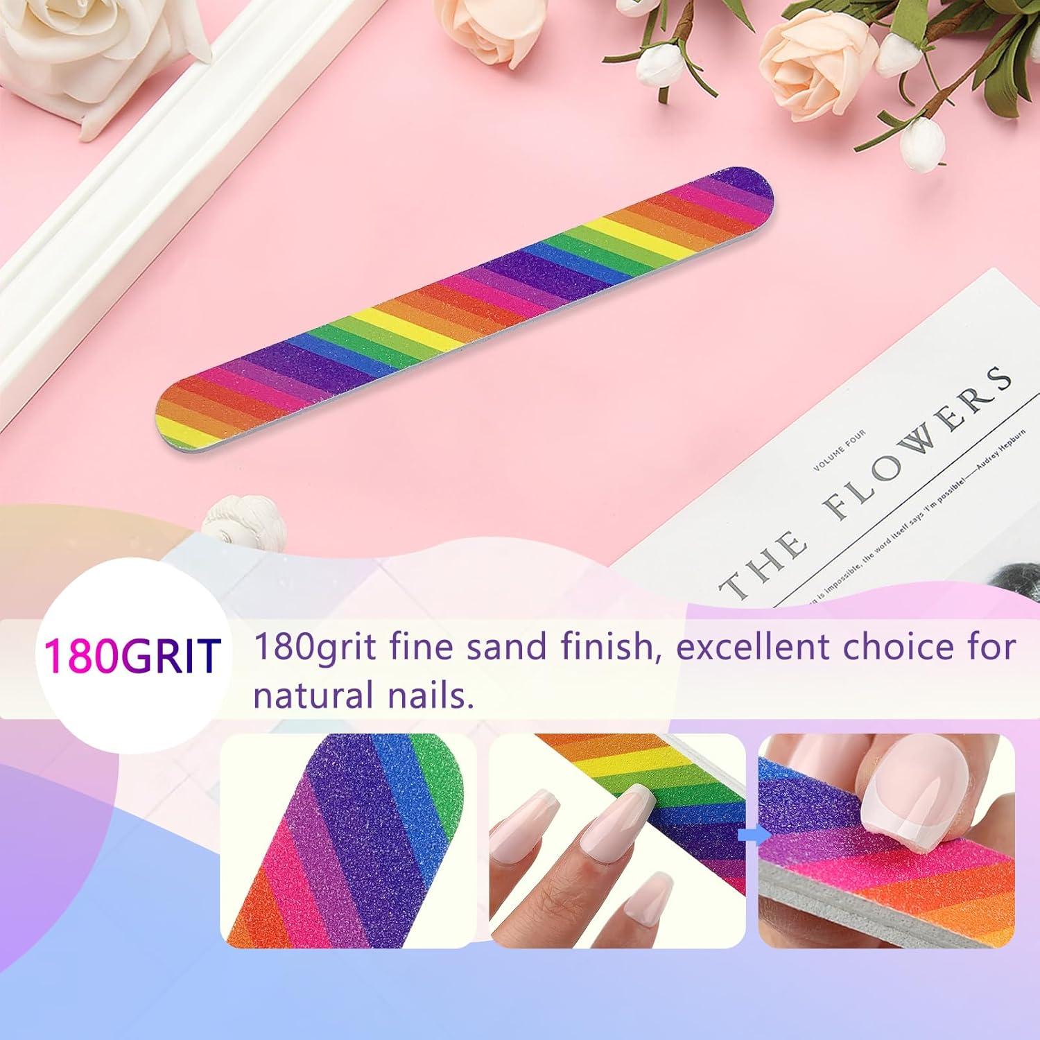 12 Limadoras de Uñas Doble Cara LNAUJS 100/180 Grit Coloridas